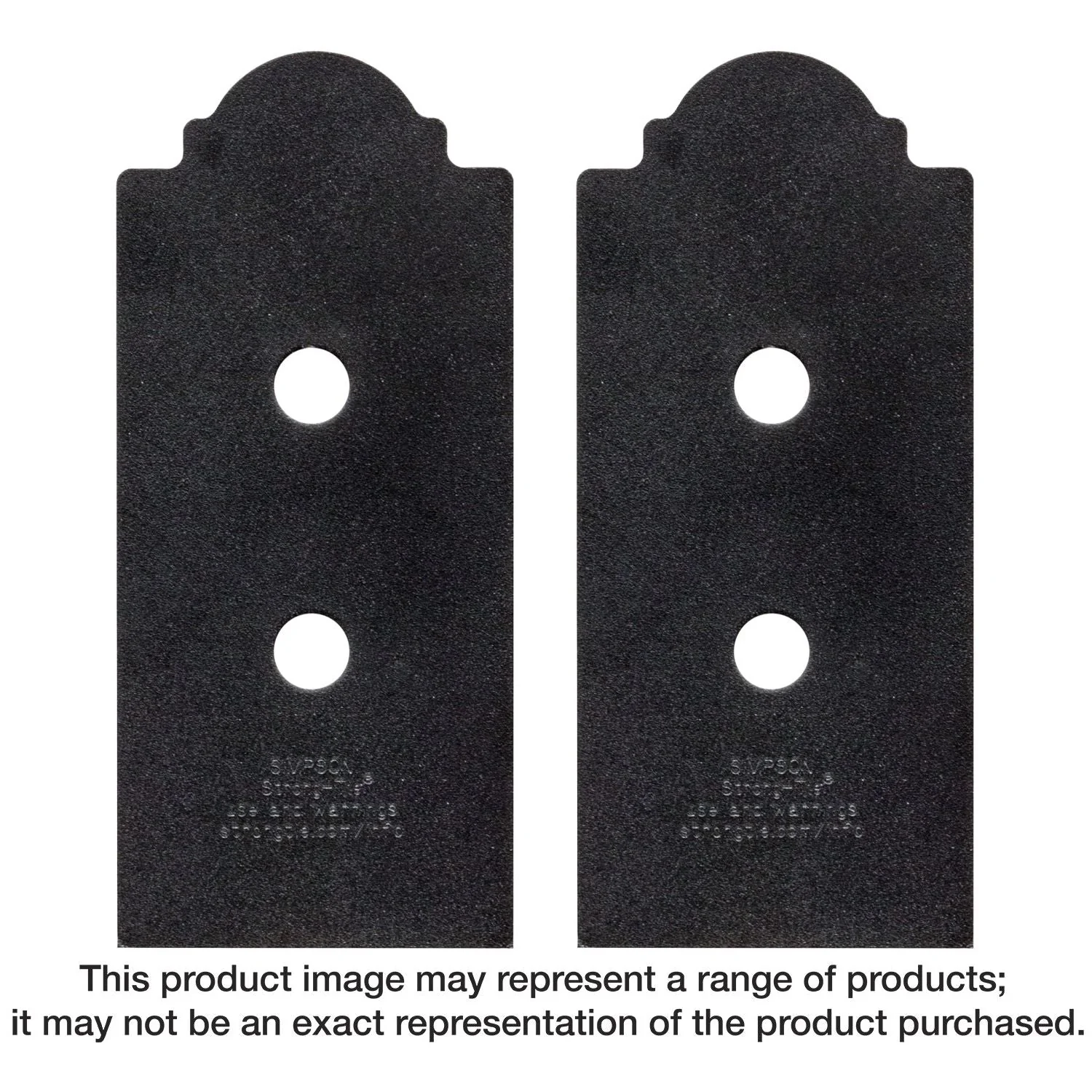 Simpson Strong-Tie APB1010DSP Outdoor Accents Mission Collection ZMAX, Black Post Base Side Plate for 10x, 2-Pack - Image 1