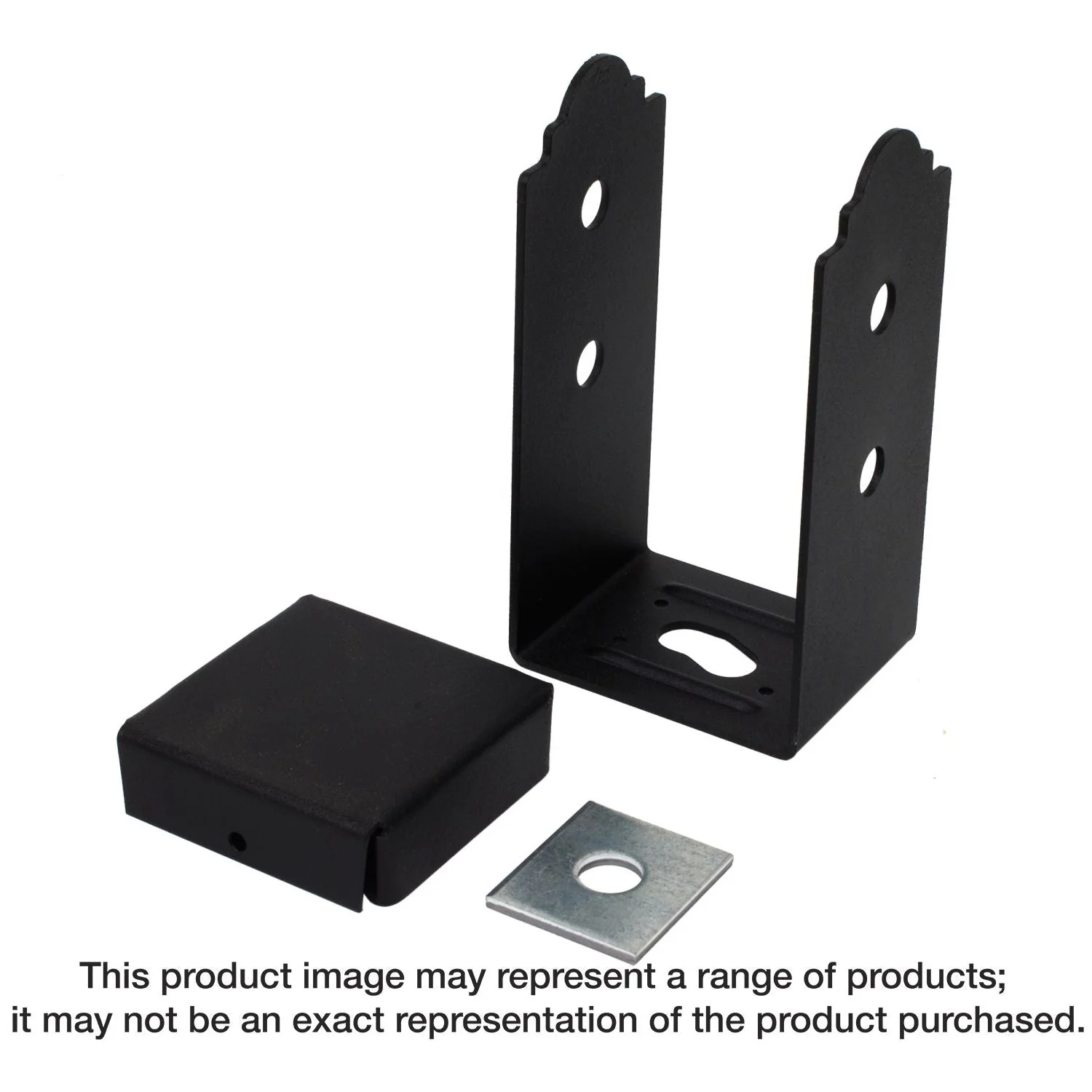 Simpson Strong-Tie APB1010 Outdoor Accents Mission Collection ZMAX, Black Powder-Coated Post Base for 10x10 - Image 1