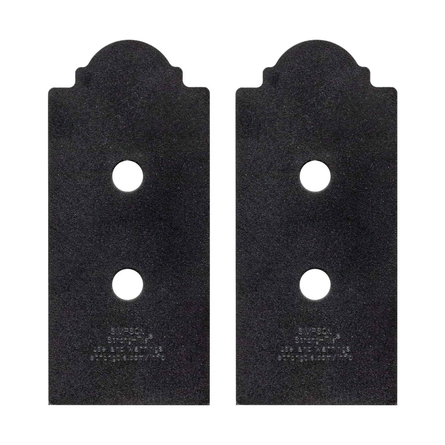 Simpson Strong-Tie APB44DSP Outdoor Accents Mission Collection ZMAX, Black Post Base Side Plate for 4x, 2-Pack - Image 3