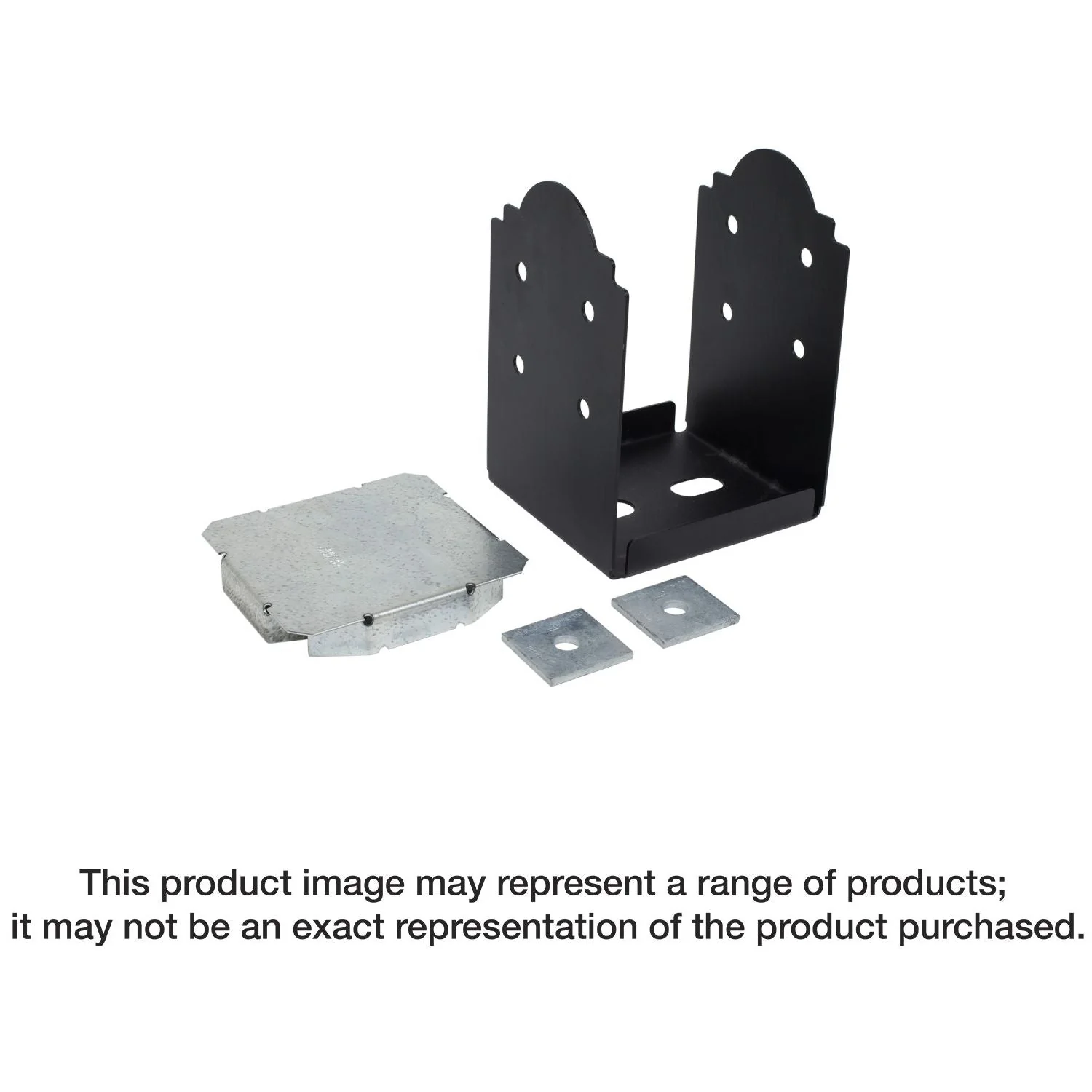 Simpson Strong-Tie APB88 Outdoor Accents Mission Collection ZMAX, Black Powder-Coated Post Base for 8x8 - Image 1