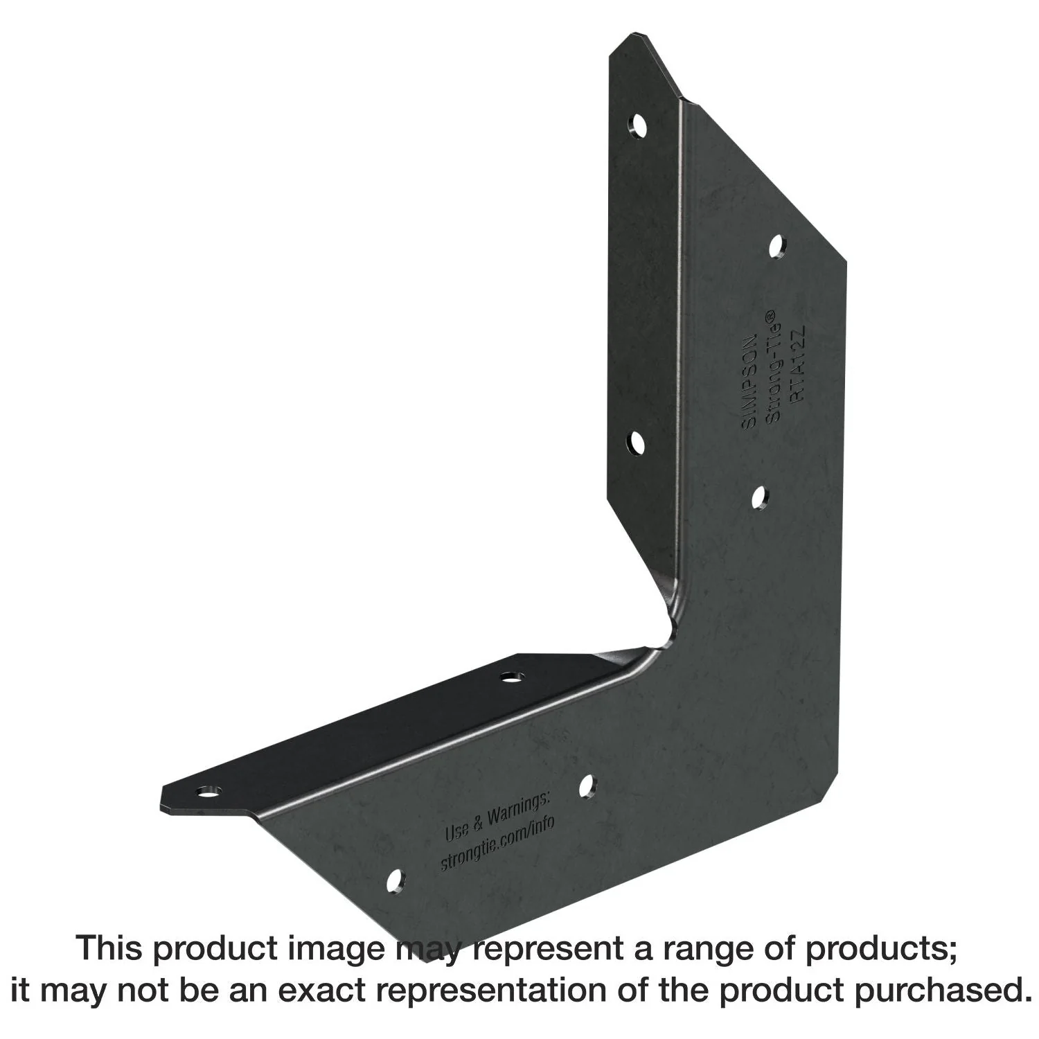 Simpson Strong-Tie APRTA12 Outdoor Accents ZMAX, Black Powder-Coated Rigid Tie Angle for 1x2 Joist/Post - Image 1