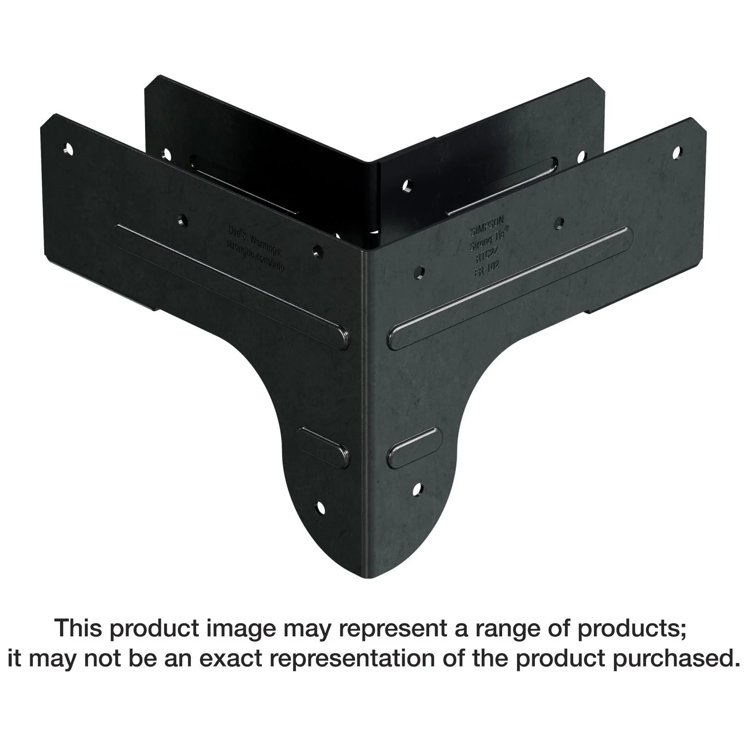 Simpson Strong-Tie APRTC2 Outdoor Accents ZMAX, Black Rigid Tie Corner Connector for 2x Joist, 2x4 Post - Image 1