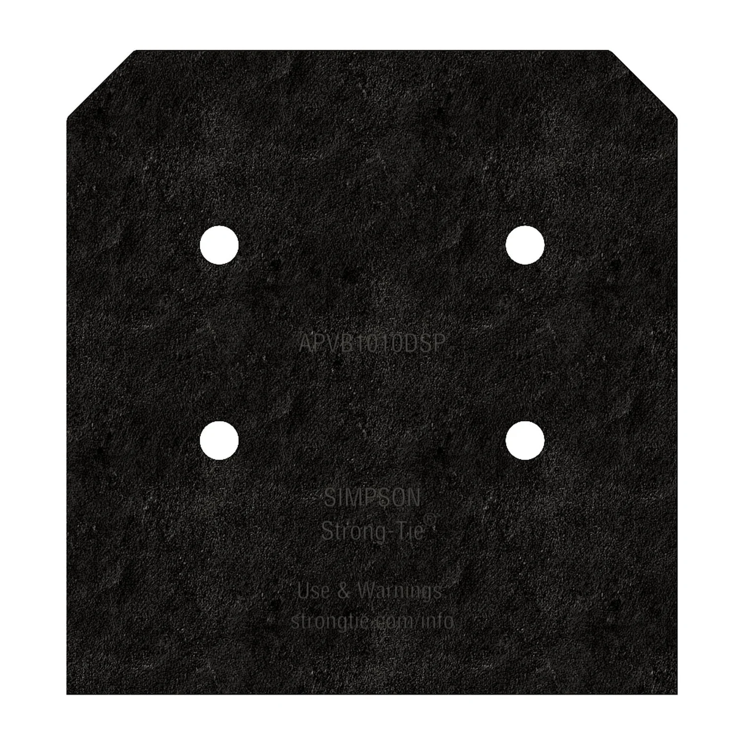 Simpson Strong-Tie APVB1010DSP Outdoor Accents Avant Collection ZMAX, Black Post Base Side Plate for 10x, 2-Pack - Image 3