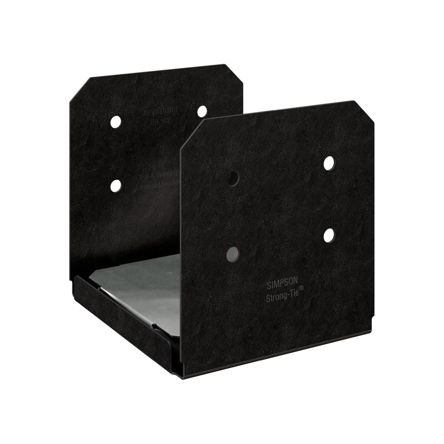 Simpson Strong-Tie Outdoor Accents Avant Collection ZMAX, Black Powder-Coated Post Base for 10x10 Rough (APVB1010R) - Image 2