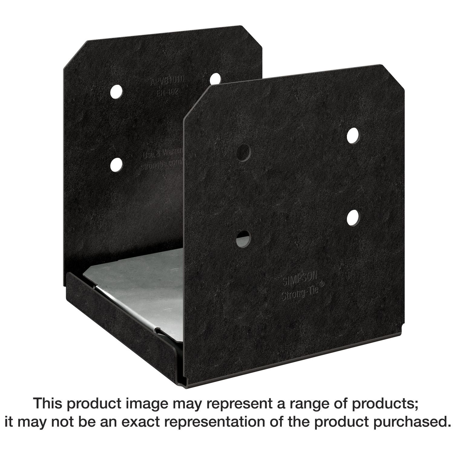 Simpson Strong-Tie APVB1010 Outdoor Accents Avant Collection ZMAX, Black Powder-Coated Post Base for 10x10 - Image 1