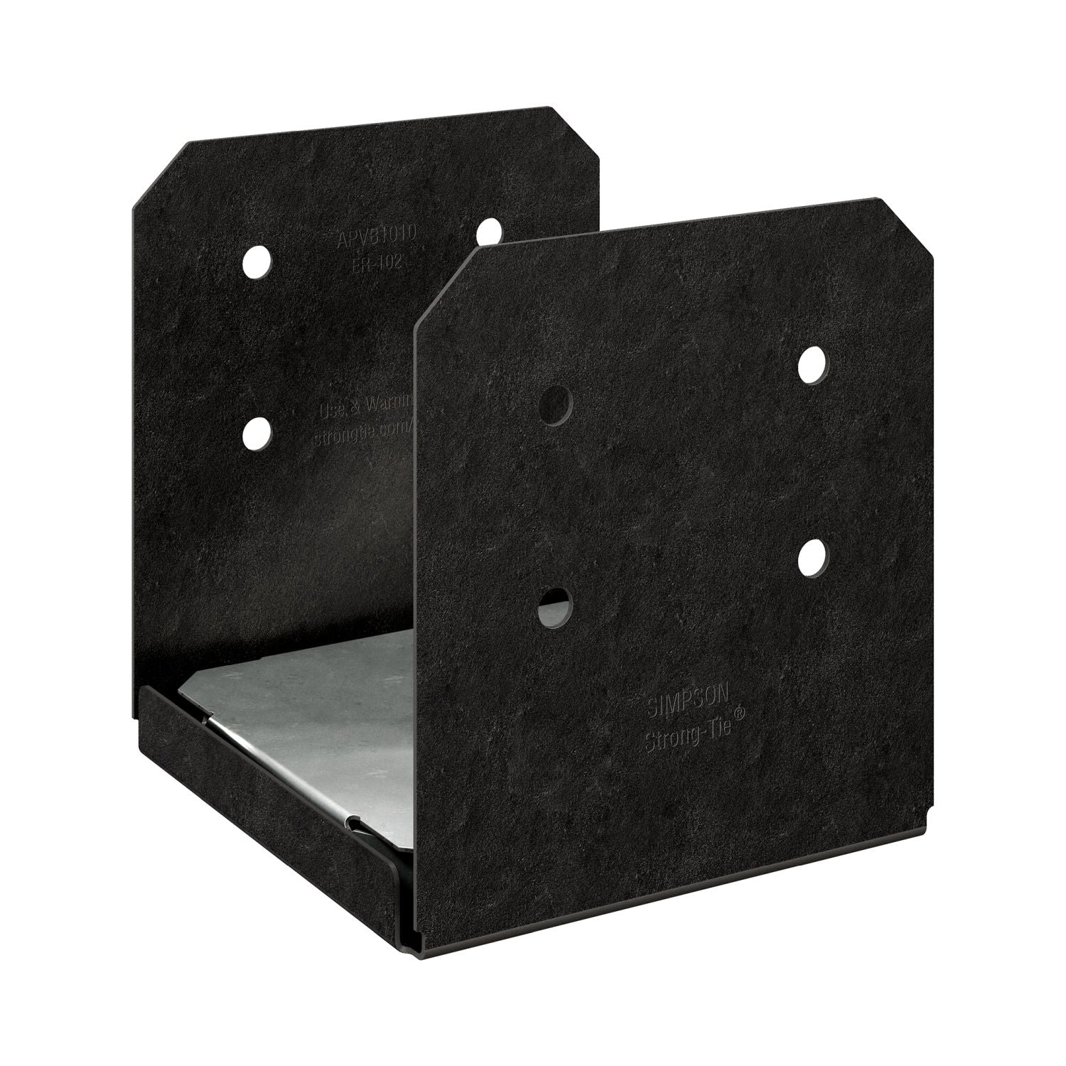 Simpson Strong-Tie APVB1010 Outdoor Accents Avant Collection ZMAX, Black Powder-Coated Post Base for 10x10 - Image 3