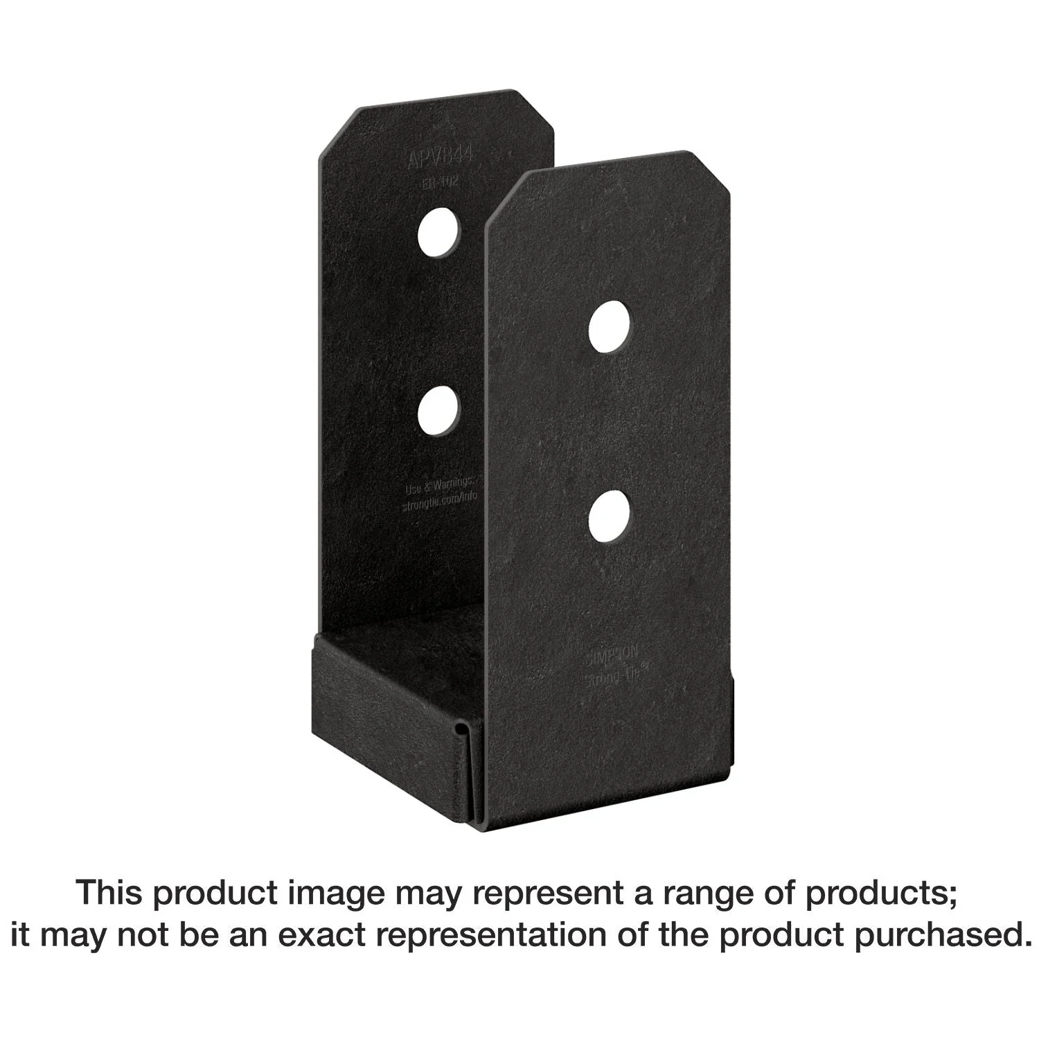 Simpson Strong-Tie APVB44 Outdoor Accents Avant Collection ZMAX, Black Powder-Coated Post Base for 4x4 - Image 1