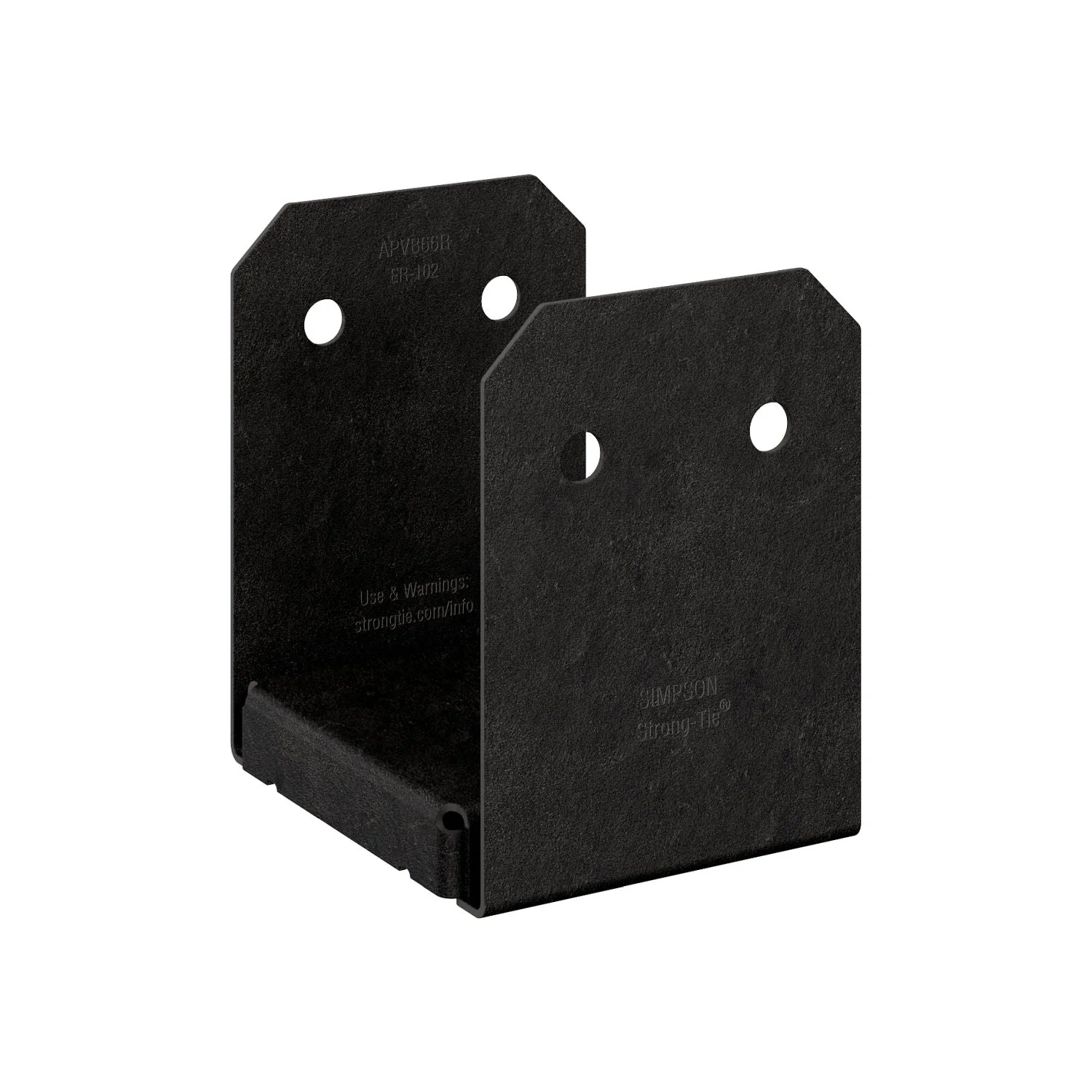 Simpson Strong-Tie Outdoor Accents Avant Collection ZMAX, Black Powder-Coated Post Base for 6x6 Rough (APVB66R) - Image 1