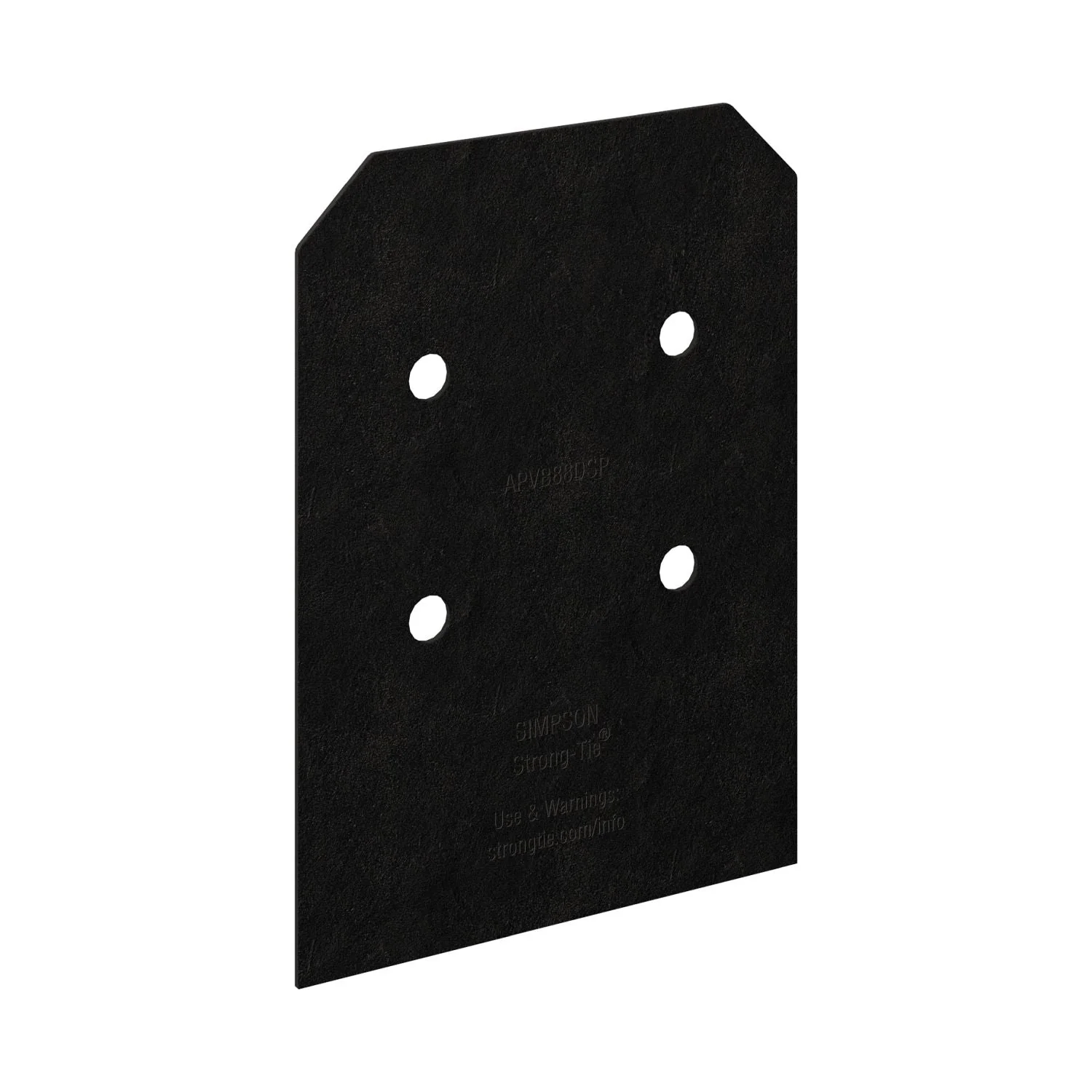 Simpson Strong-Tie APVB88DSP Outdoor Accents Avant Collection ZMAX, Black Post Base Side Plate for 8x, 2-Pack - Image 3