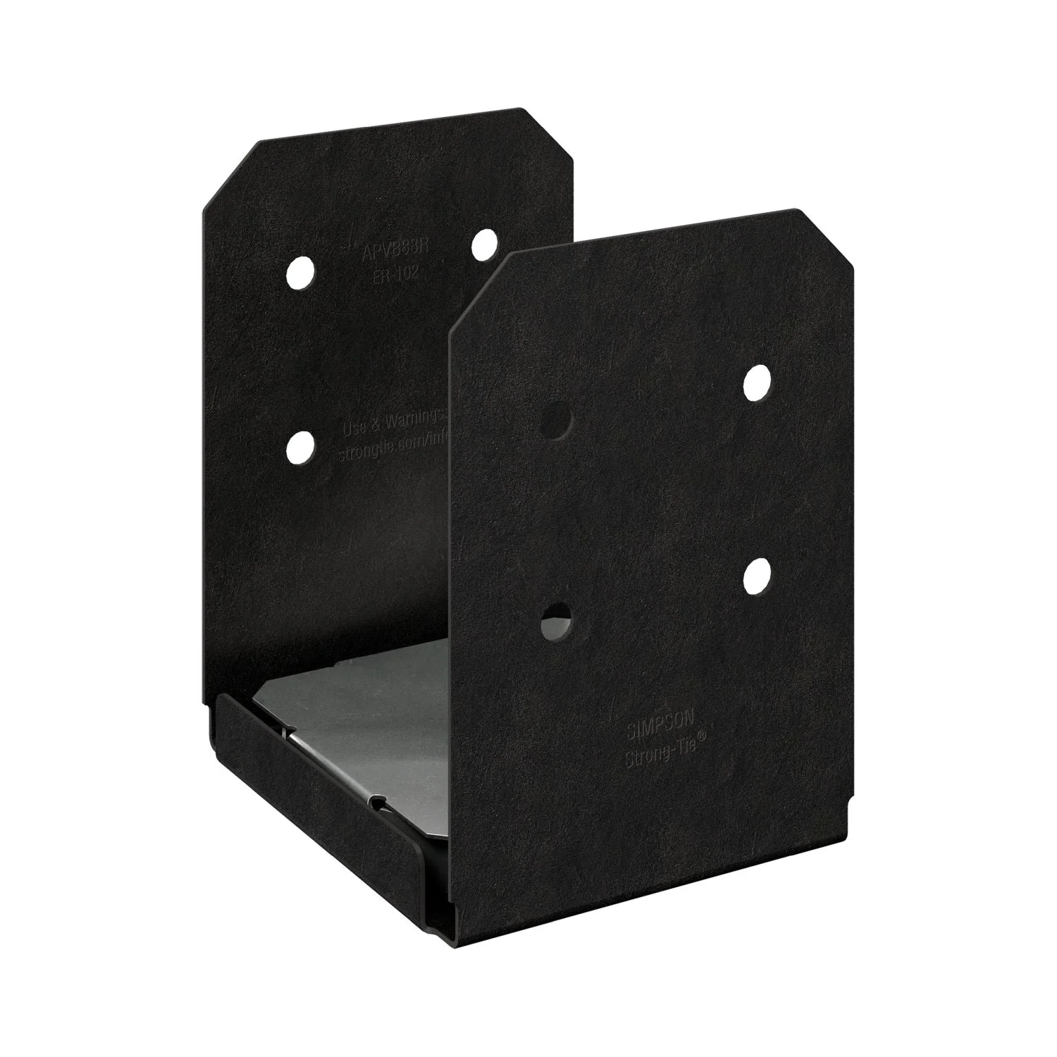 Simpson Strong-Tie Outdoor Accents Avant Collection ZMAX, Black Powder-Coated Post Base for 8x8 Rough (APVB88R) - Image 1