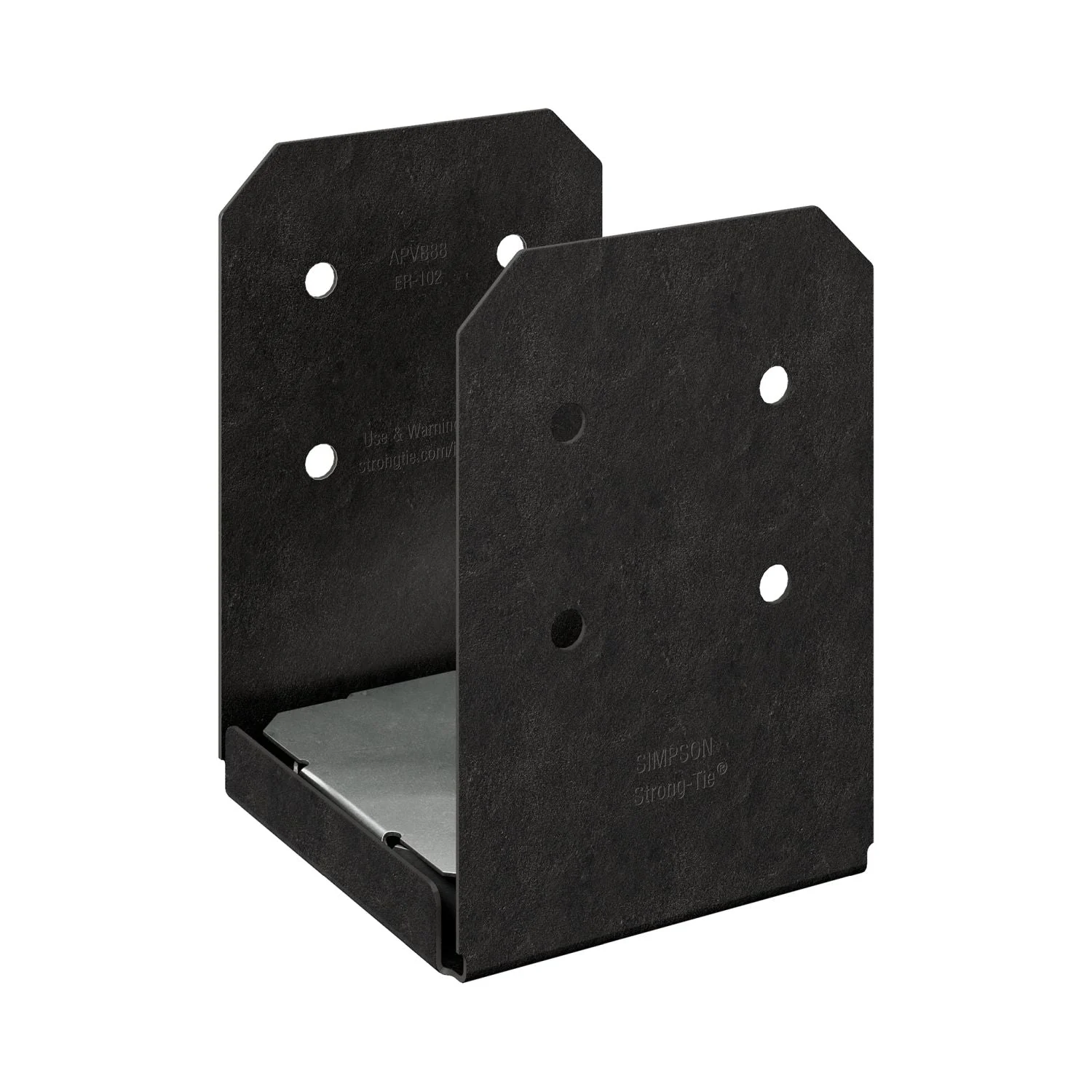 Simpson Strong-Tie Outdoor Accents Avant Collection ZMAX, Black Powder-Coated Post Base for 8x8 (APVB88) - Image 1