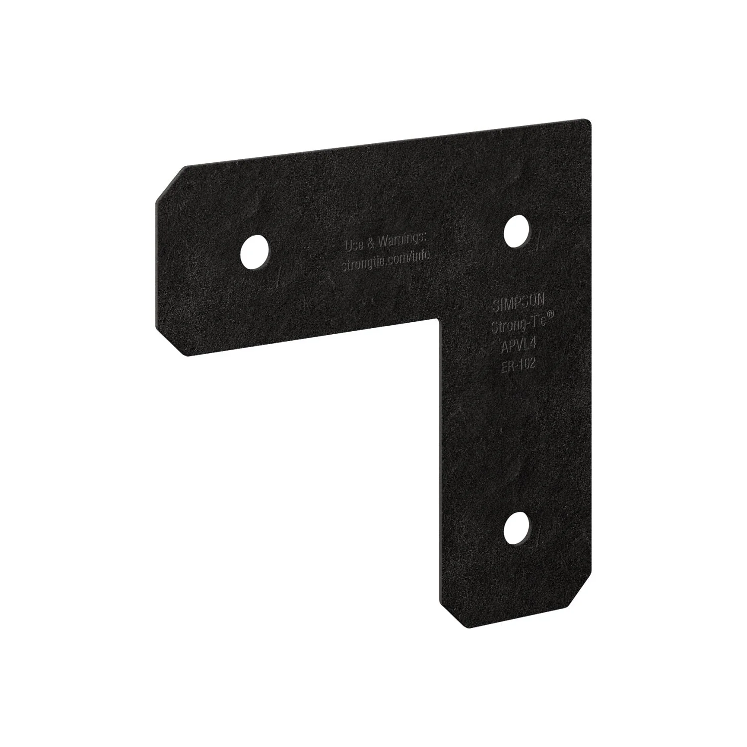 Simpson Strong-Tie APVL4 Outdoor Accents Avant Collection ZMAX, Black Powder-Coated L Strap for 4x4 - Image 3