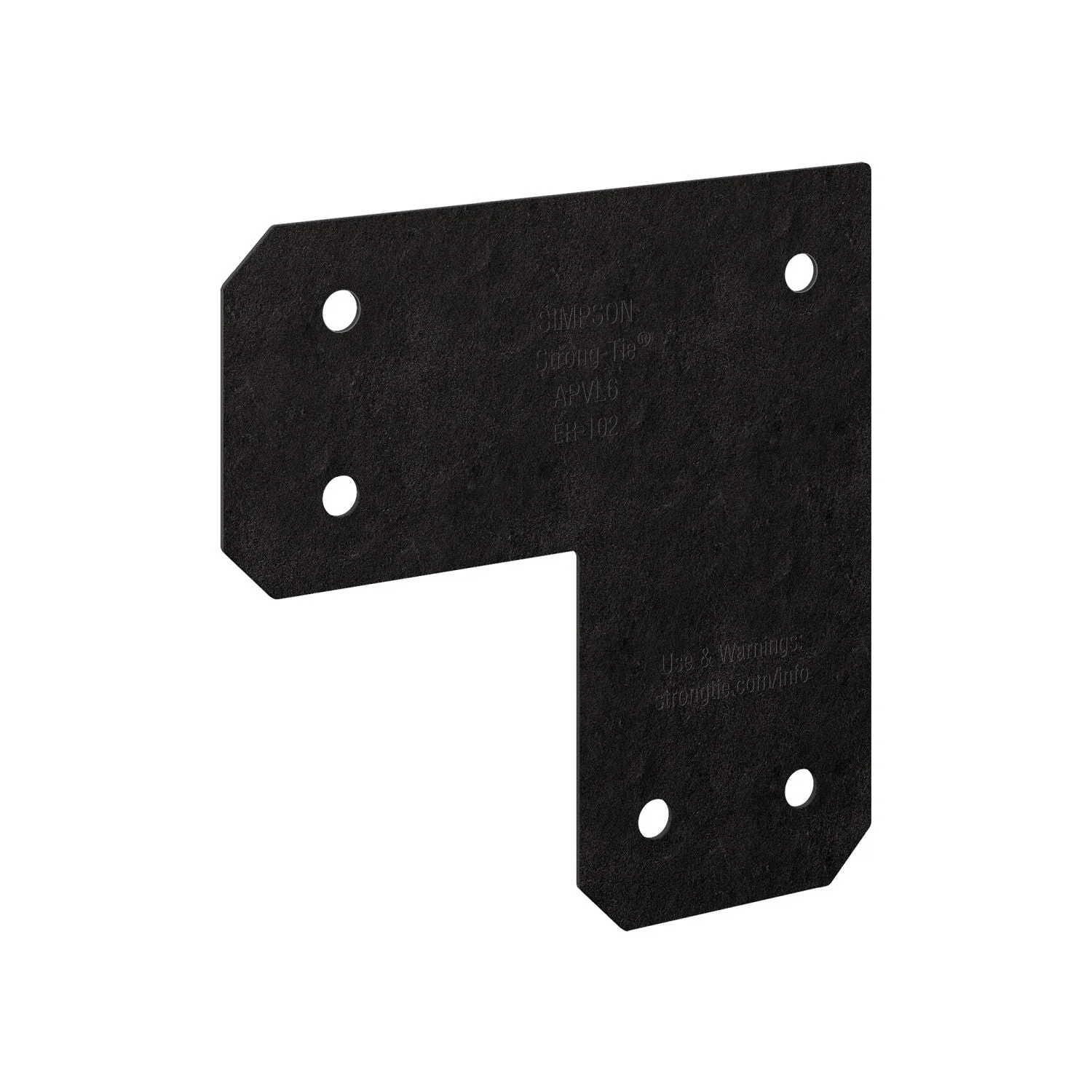 Simpson Strong-Tie Outdoor Accents Avant Collection ZMAX, Black Powder-Coated L Strap for 6x6 (APVL6) - Image 1