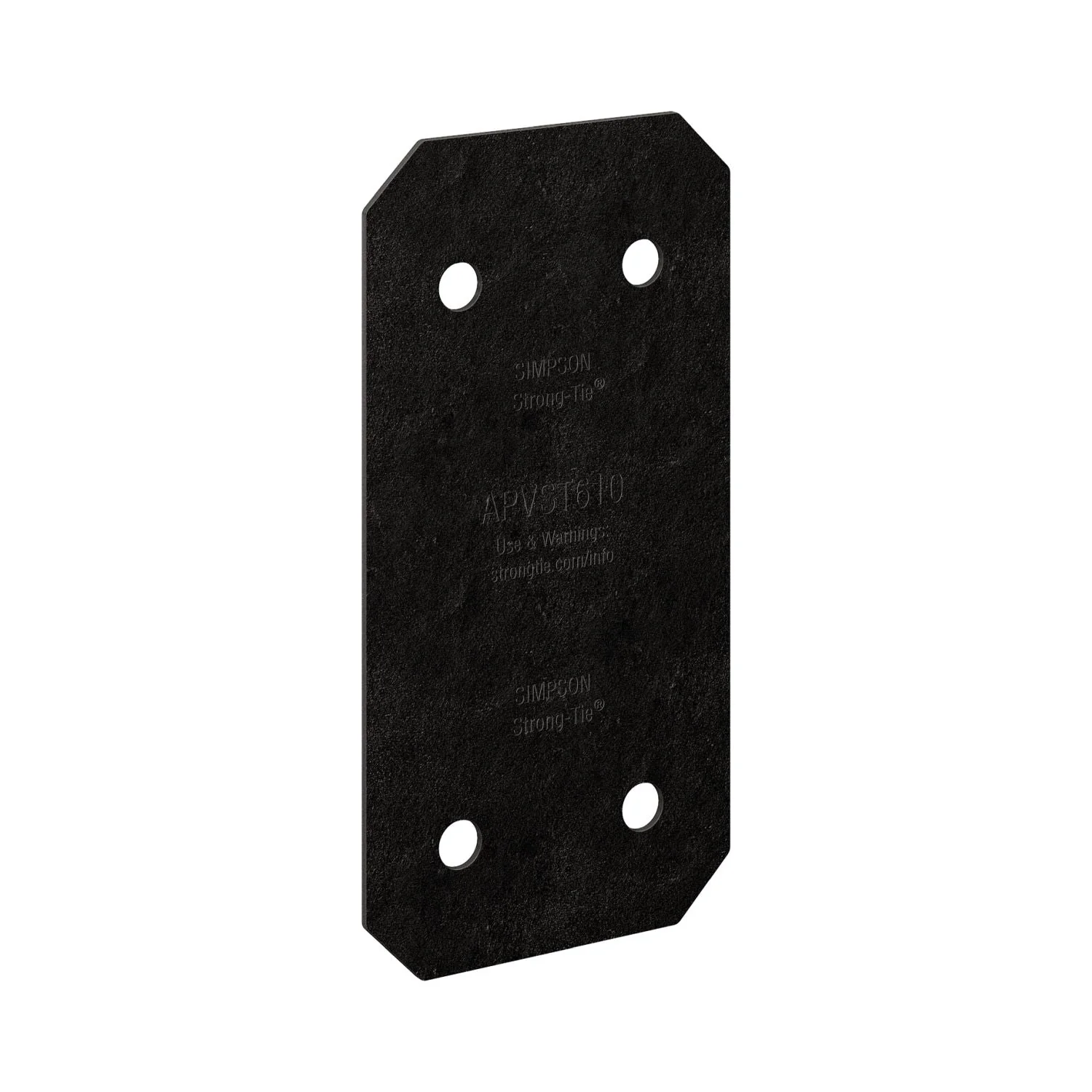 Simpson Strong-Tie APVST610 Outdoor Accents Avant Collection 5-in. x 9-3/4-in. ZMAX, Black Powder-Coated Strap for 6x - Image 2