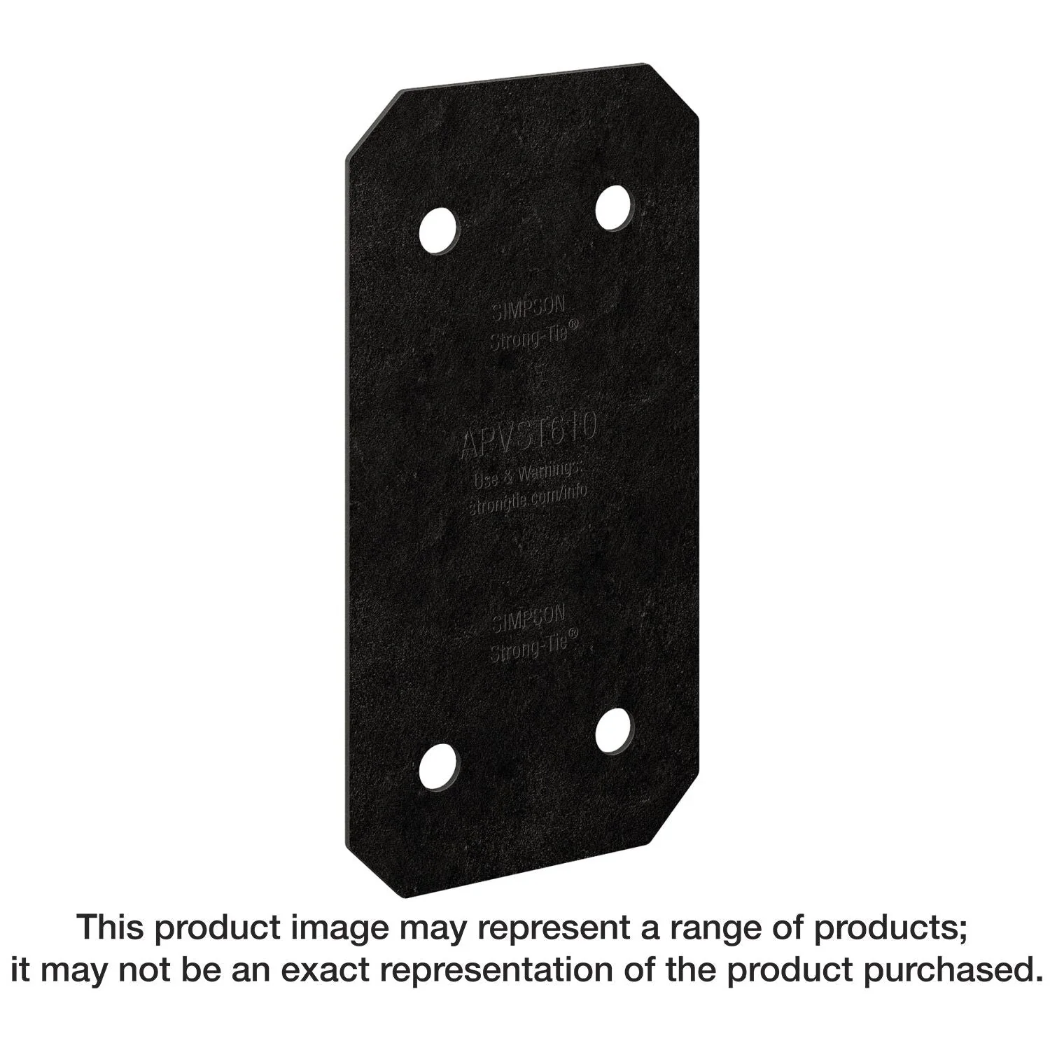Simpson Strong-Tie APVST610 Outdoor Accents Avant Collection 5-in. x 9-3/4-in. ZMAX, Black Powder-Coated Strap for 6x - Image 3