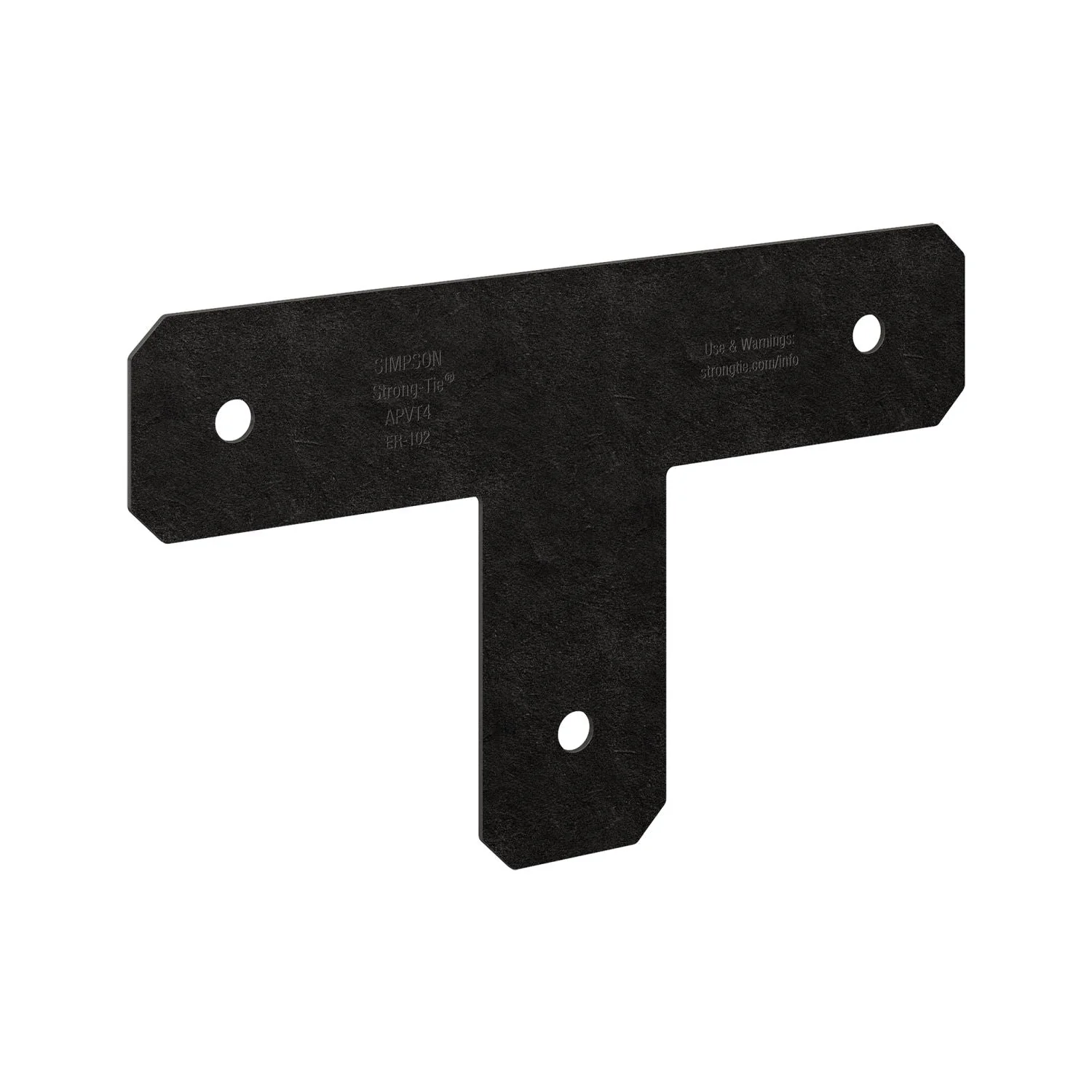 Simpson Strong-Tie APVT4 Outdoor Accents Avant Collection ZMAX, Black Powder-Coated T Strap for 4x4 - Image 2