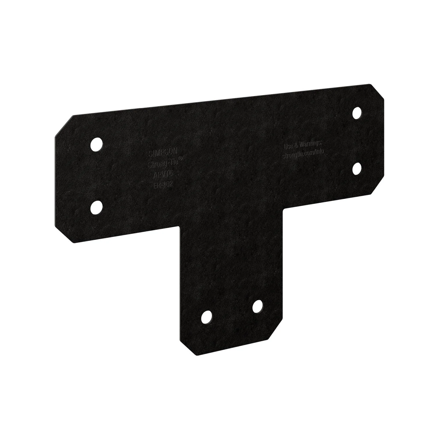 Simpson Strong-Tie Outdoor Accents Avant Collection ZMAX, Black Powder-Coated T Strap for 6x6 (APVT6) - Image 3