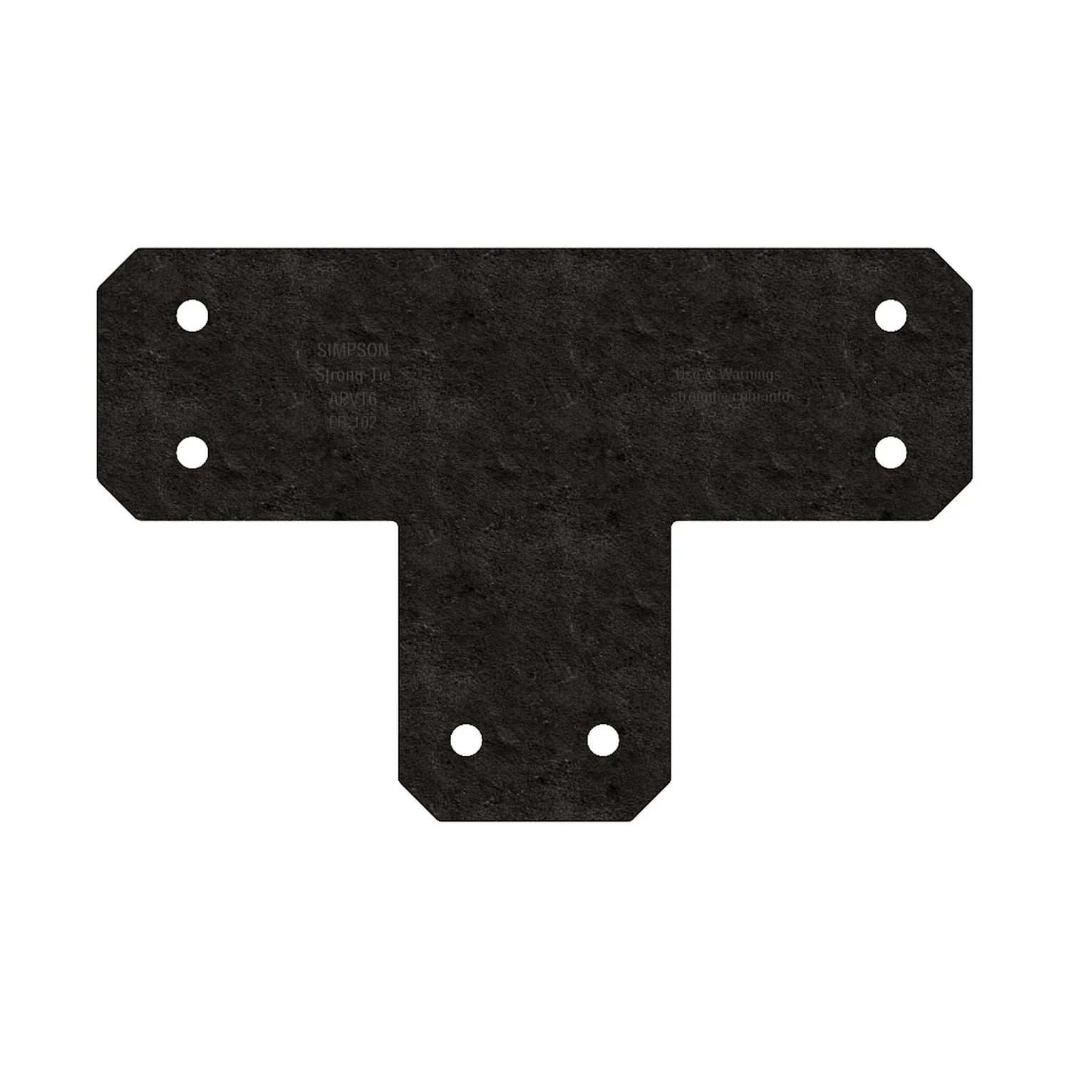 Simpson Strong-Tie Outdoor Accents Avant Collection ZMAX, Black Powder-Coated T Strap for 6x6 (APVT6) - Image 2