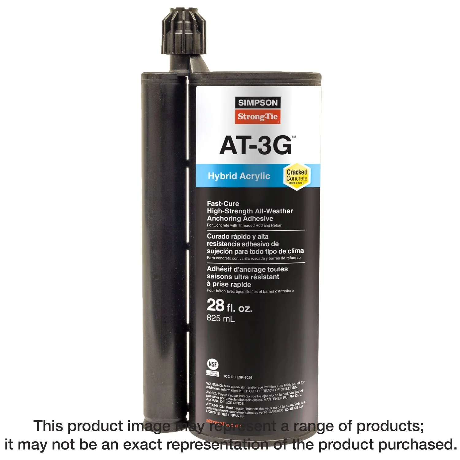 Simpson Strong-Tie AT3G30 AT-3G 28-oz. High-Strength Acrylic Anchoring Adhesive Cartridge w/ Nozzle - Image 3