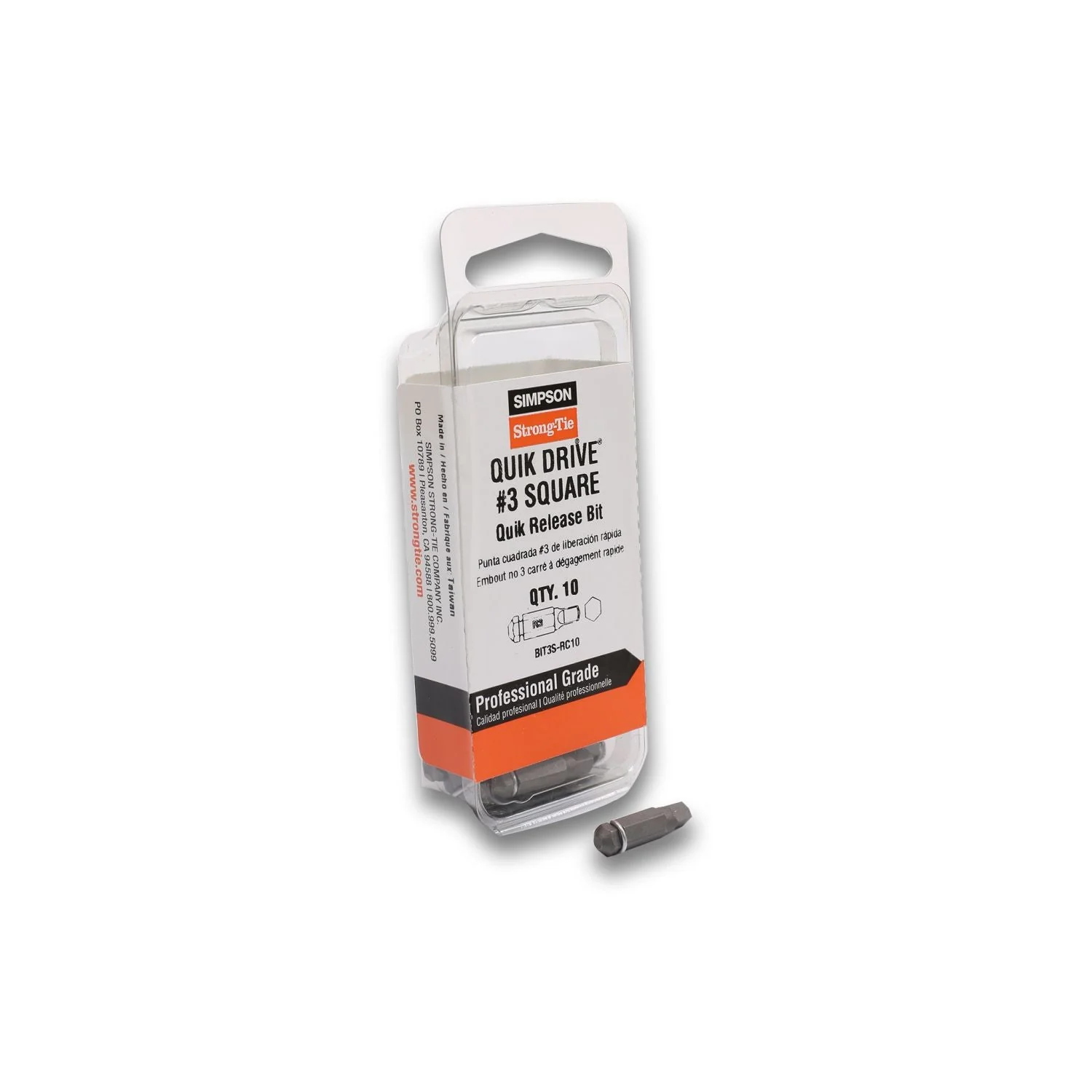 Simpson Strong-Tie BIT3S-RC10 Quik Drive #3 Square-Drive Bit, 10-Pack - Image 2