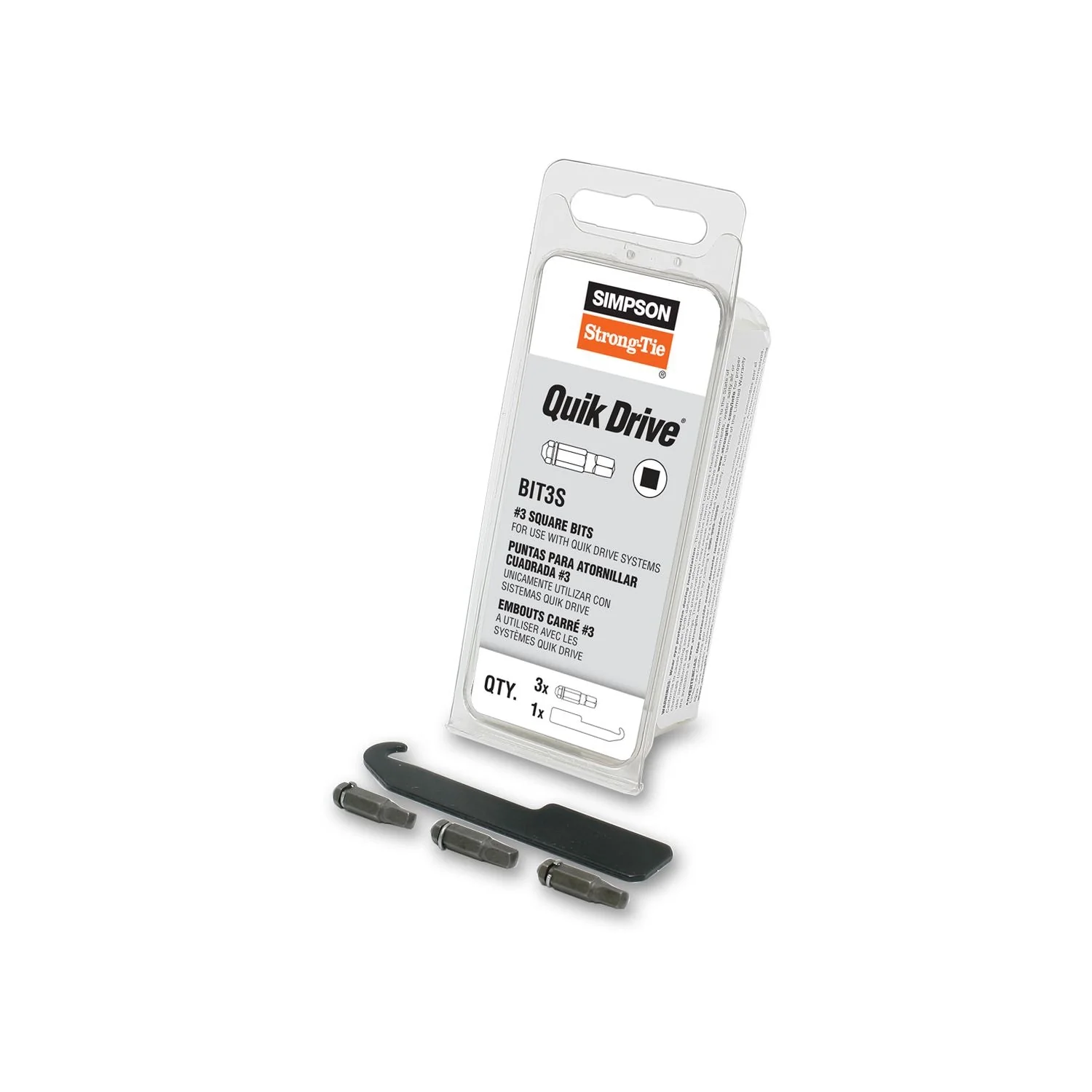 Simpson Strong-Tie BIT3S-RC3 Quik Drive #3 Square-Drive Bit, 3-Pack - Image 2