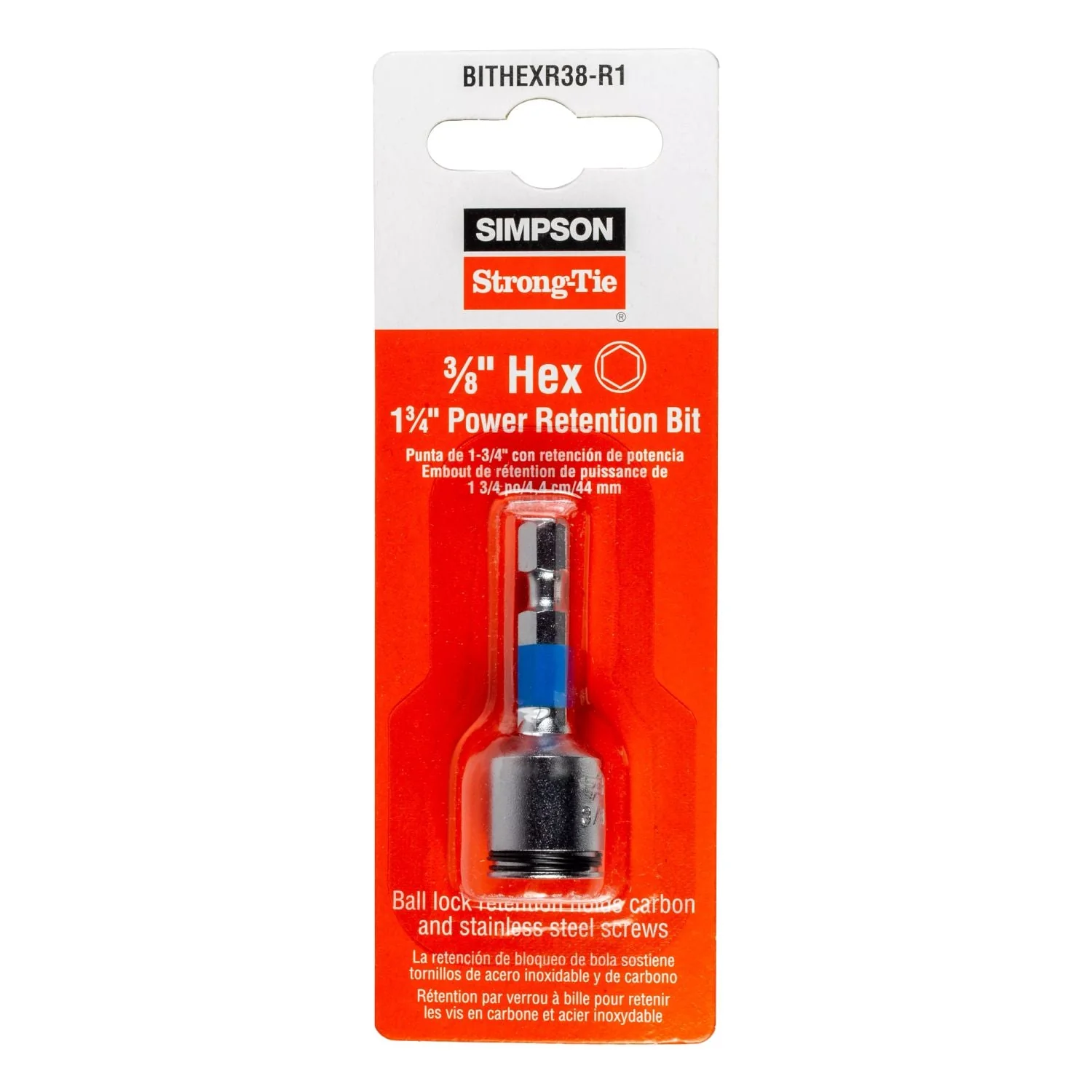 Simpson Strong-Tie BITHEXR38-R1 3/8-in. Hex-Drive 1-3/4-in. Power Bit - Image 2