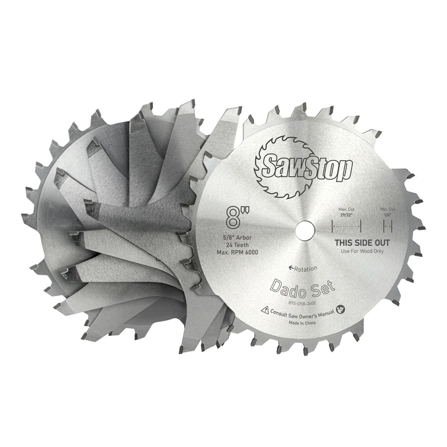Sawstop BTS-DS8-SYS Premium 8-in. Dado Set with Systainer - Image 3