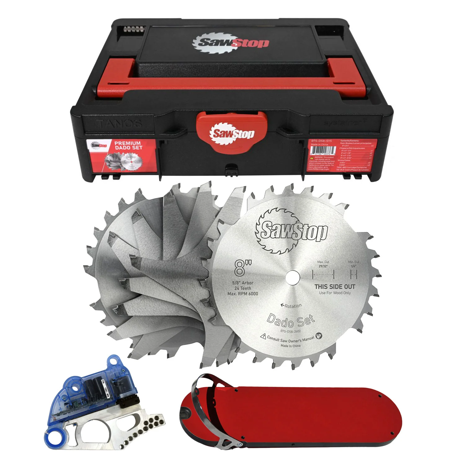 Sawstop BTS-DS8-SYS Premium 8-in. Dado Set with Systainer - Image 1