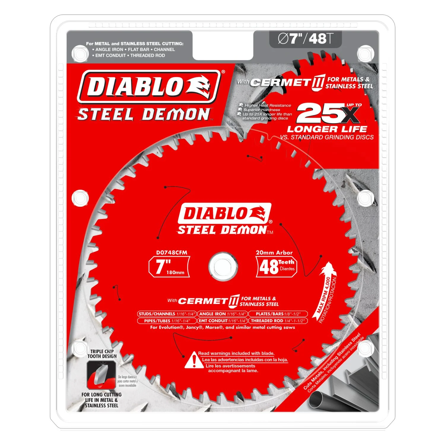 Diablo D0748CFM 7 in. x 48-Tooth  Steel Demon Cermet II Saw Blade for Medium Metal - Image 2