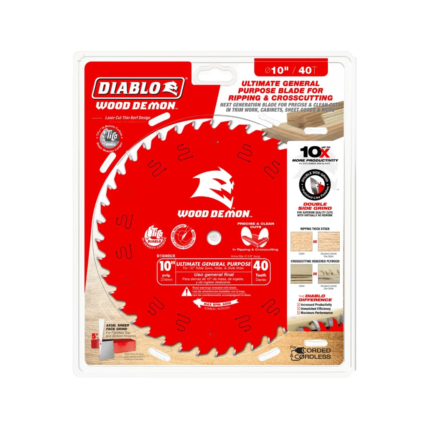 Diablo D1040UX 10 in. 40-Tooth Ultimate General Purpose Saw Blade - Image 2