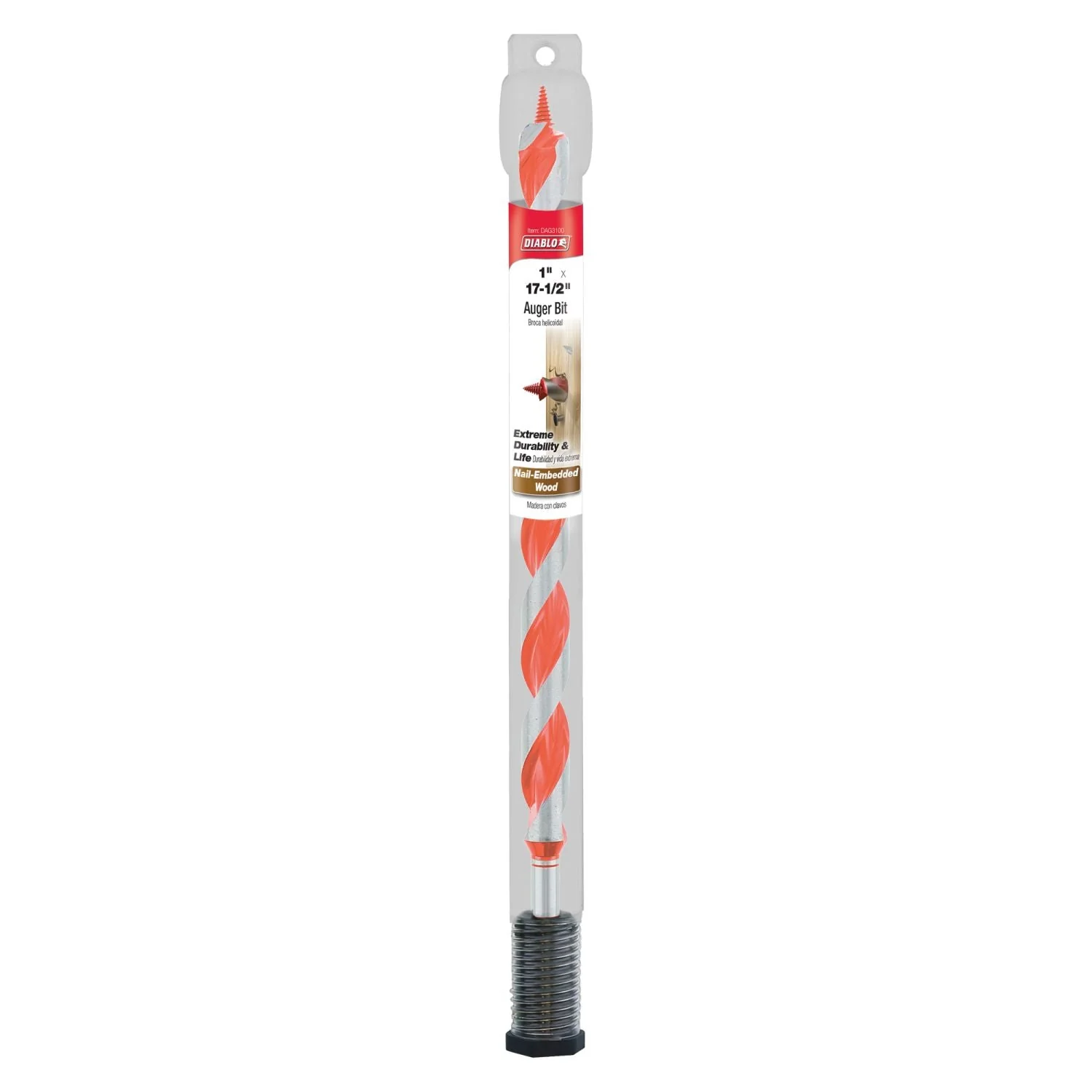Diablo DAG3100 15/16-in. x 17-1/2-in. Auger Bit for Wood & Nail-Embedded Wood - Image 1