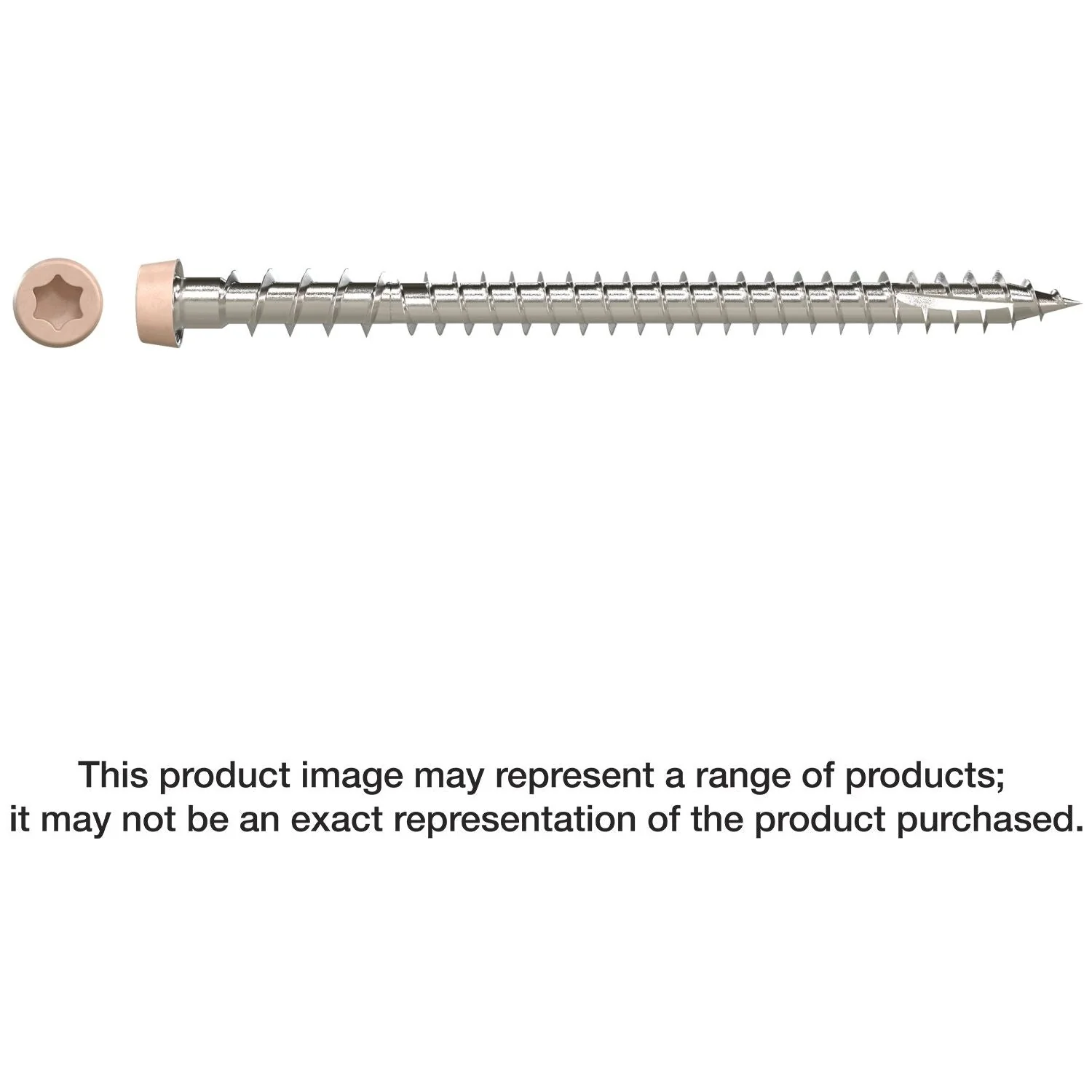 Simpson Strong-Tie DCU234P316TN05 Deck-Drive DCU COMPOSITE Screw,  #10 x 2-3/4-in. T20, Type 316, Tan 05, 350-Pack - Image 1
