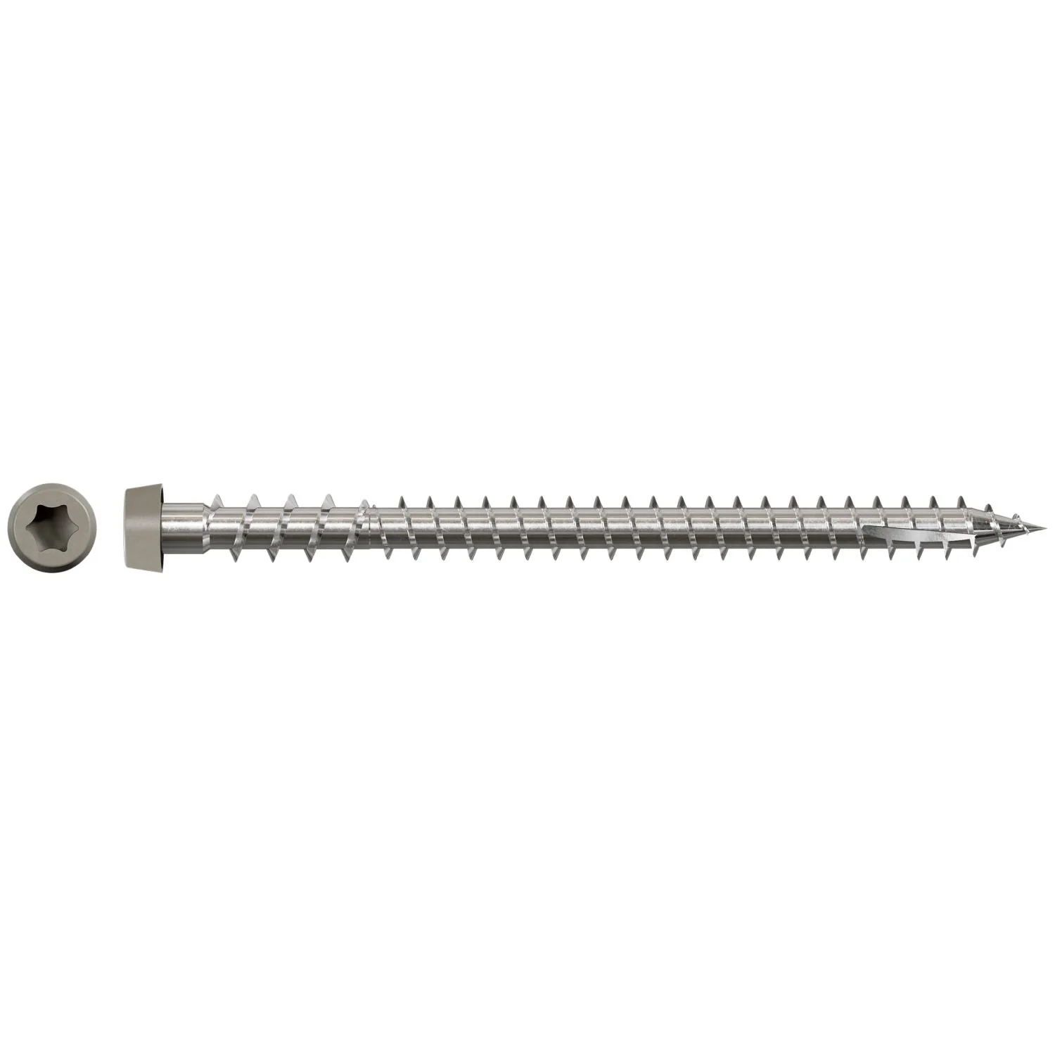 Simpson Strong-Tie DCU234S316GR Deck-Drive DCU COMPOSITE Screw (Collated),  #10 x 2-3/4-in. Type 316, Gray, 1000-Pack - Image 2