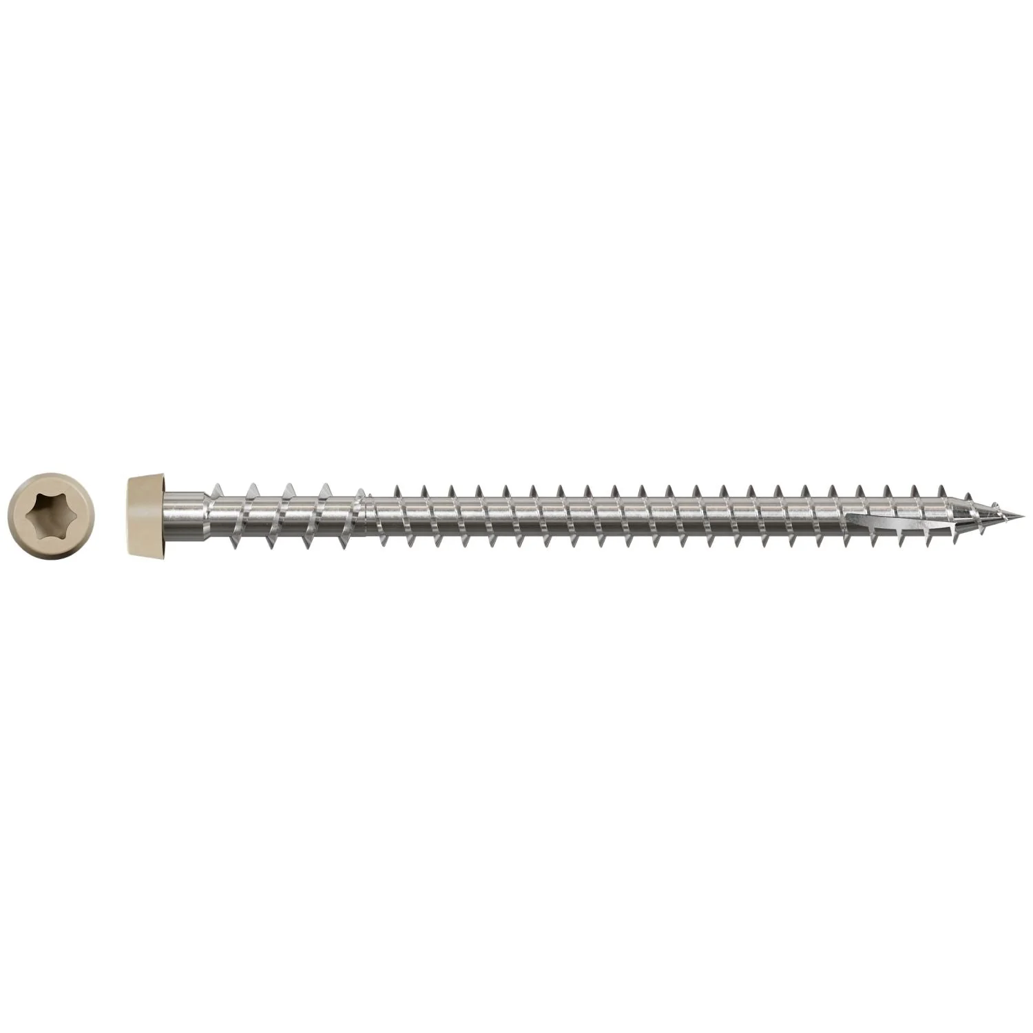 Simpson Strong-Tie Deck-Drive DCU COMPOSITE Collated Screw, #10 x 2-3/4-in. Type 316, Tan 02, 1000-Pack (DCU234S316TN02) - Image 3