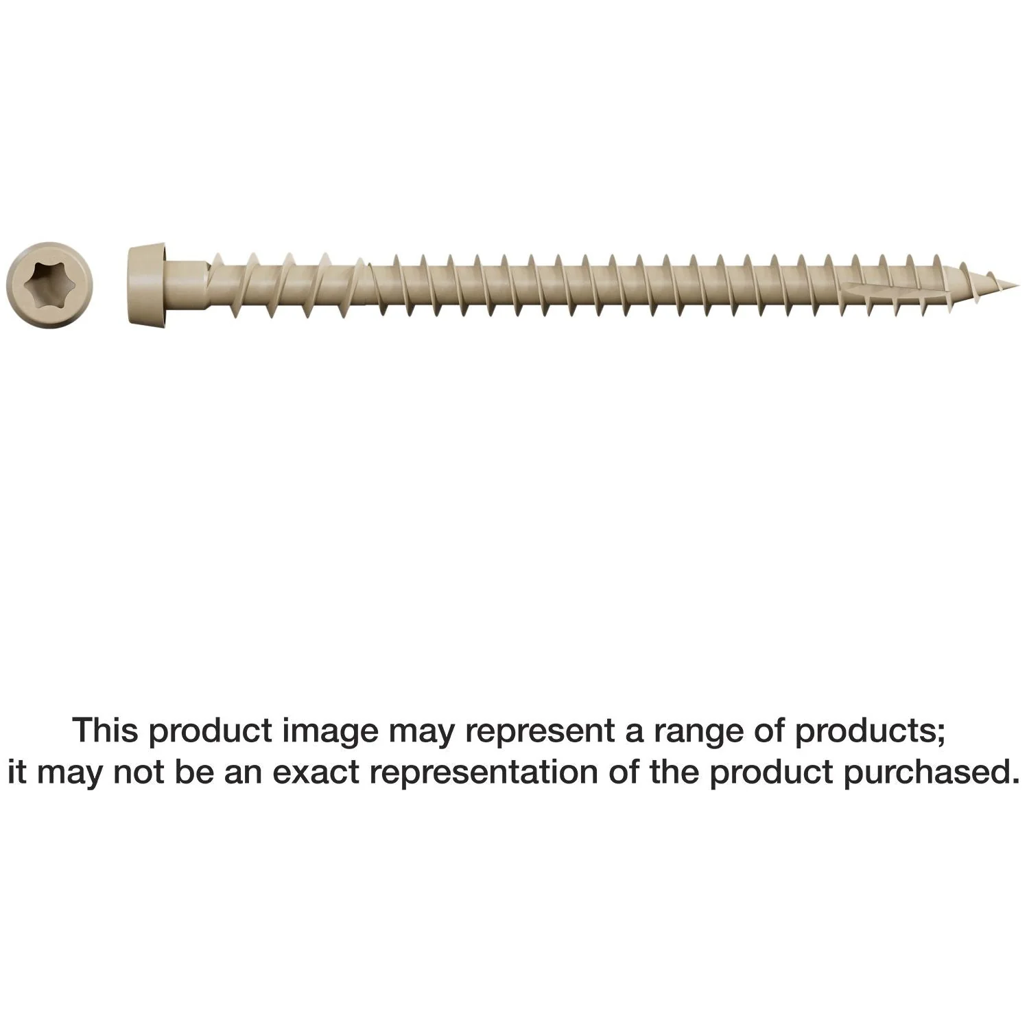 Simpson Strong-Tie DCU234STN02 Deck-Drive DCU COMPOSITE Screw (Collated),  #10 x 2-3/4-in. Quik Guard Tan 02, 1000-Pack - Image 1