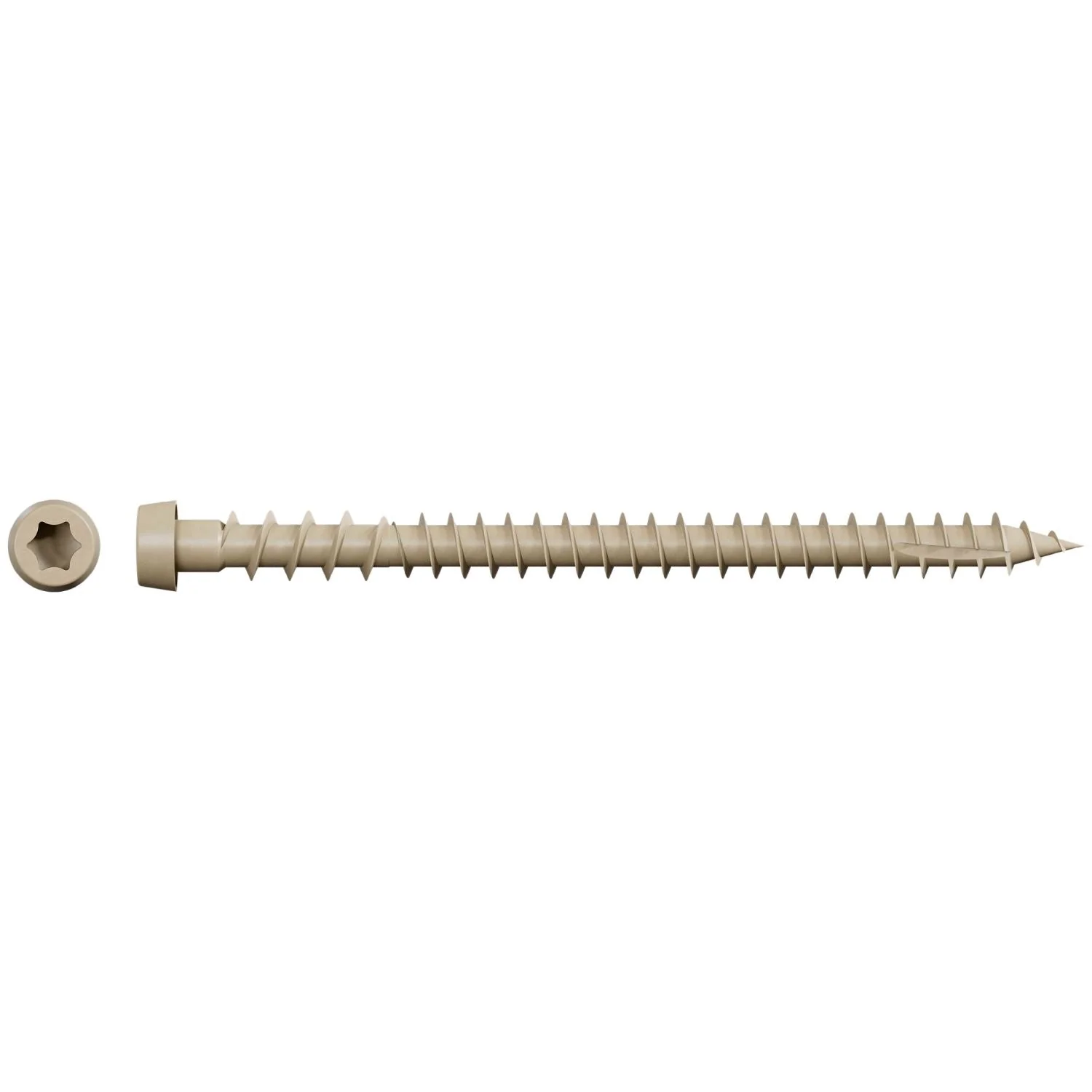 Simpson Strong-Tie DCU234STN02 Deck-Drive DCU COMPOSITE Screw (Collated),  #10 x 2-3/4-in. Quik Guard Tan 02, 1000-Pack - Image 2
