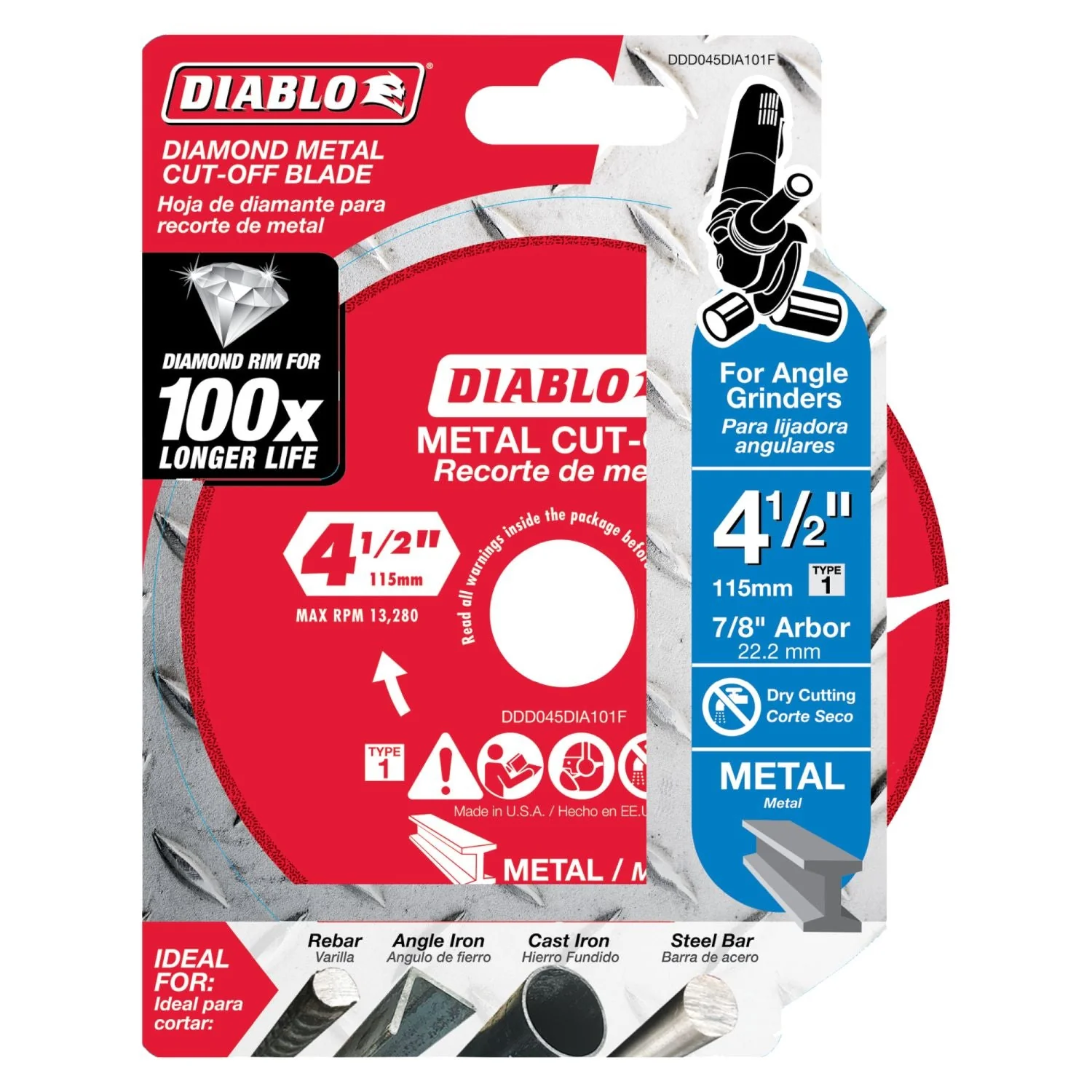 Diablo DDD045DIA101F 4-1/2 Inch Diamond Metal Cut-Off Blade - Image 1