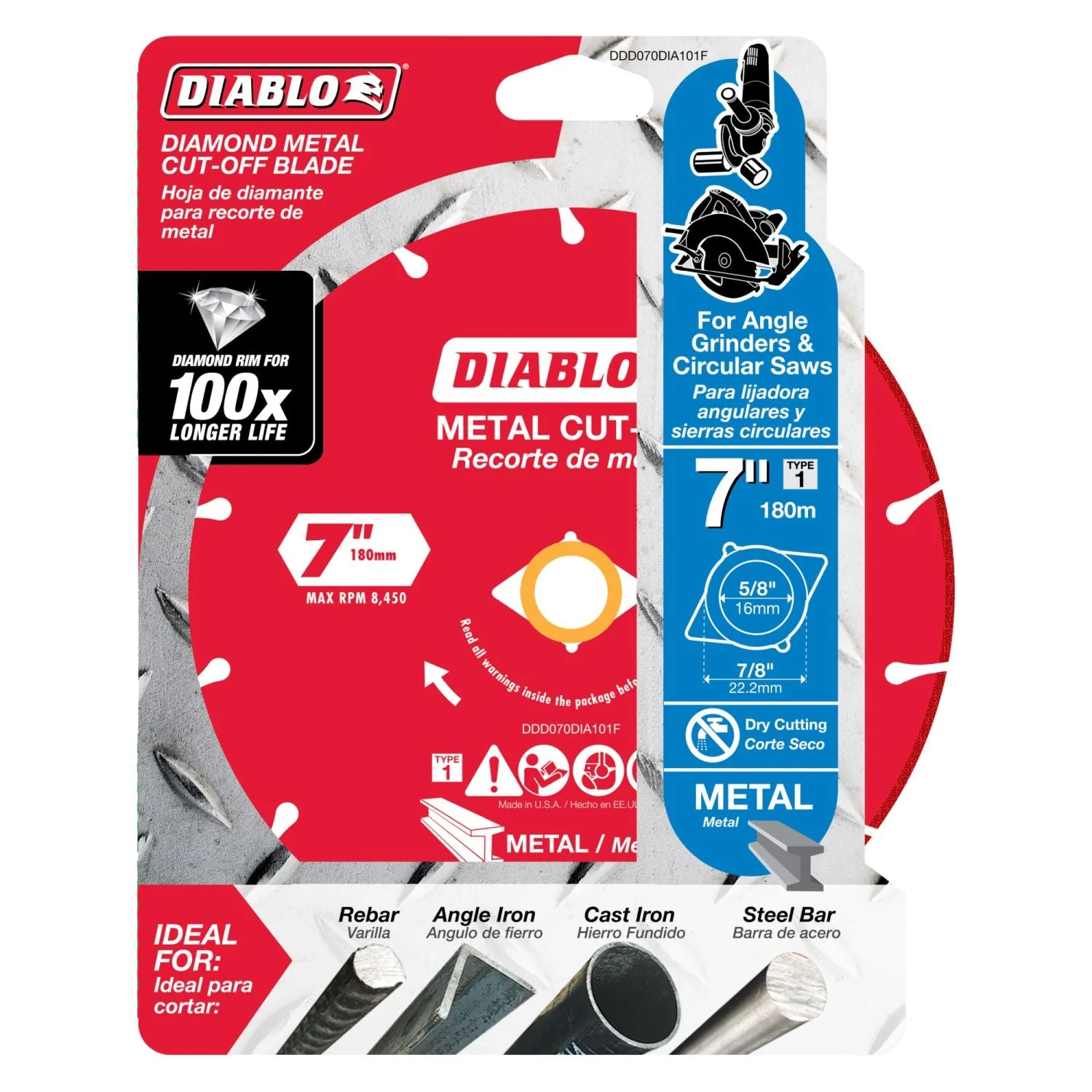 Diablo DDD070DIA101F 7 Inch Diamond Metal Cut-Off Blade - Image 1