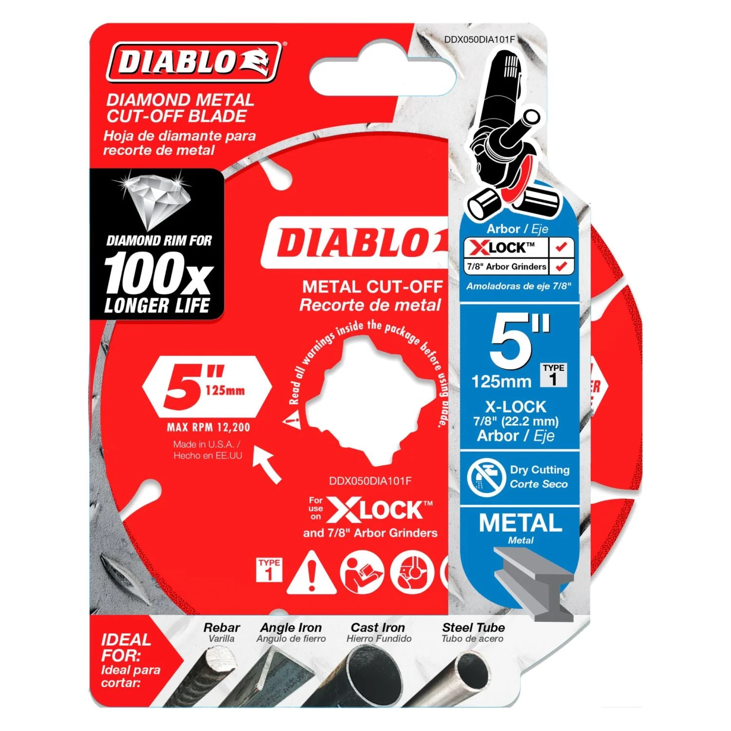 Diablo DDX050DIA101F 5 Inch Diamond Rimmed Disc for Metal Cutting with X-Lock and All Grinders - Image 1