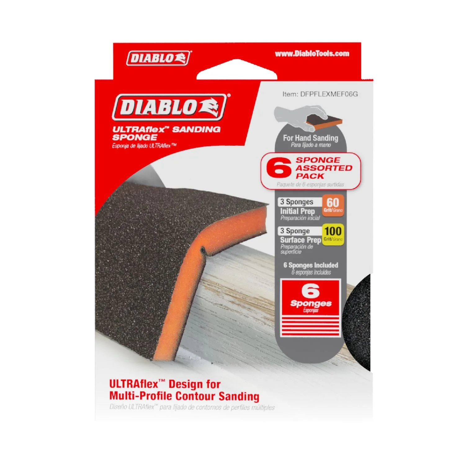 Diablo DFPFLEXMEF06G 5 in. x 4 in. Assorted ULTRAflex Sanding Sponges (6-Piece) - Image 2