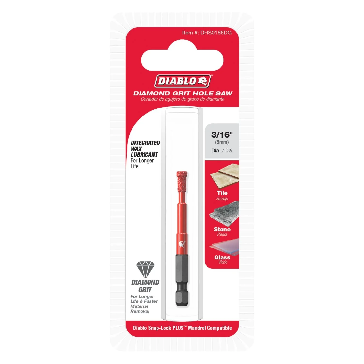 Diablo DHS0188DG 3/16 in. Diamond Grit Hole Saw - Image 2