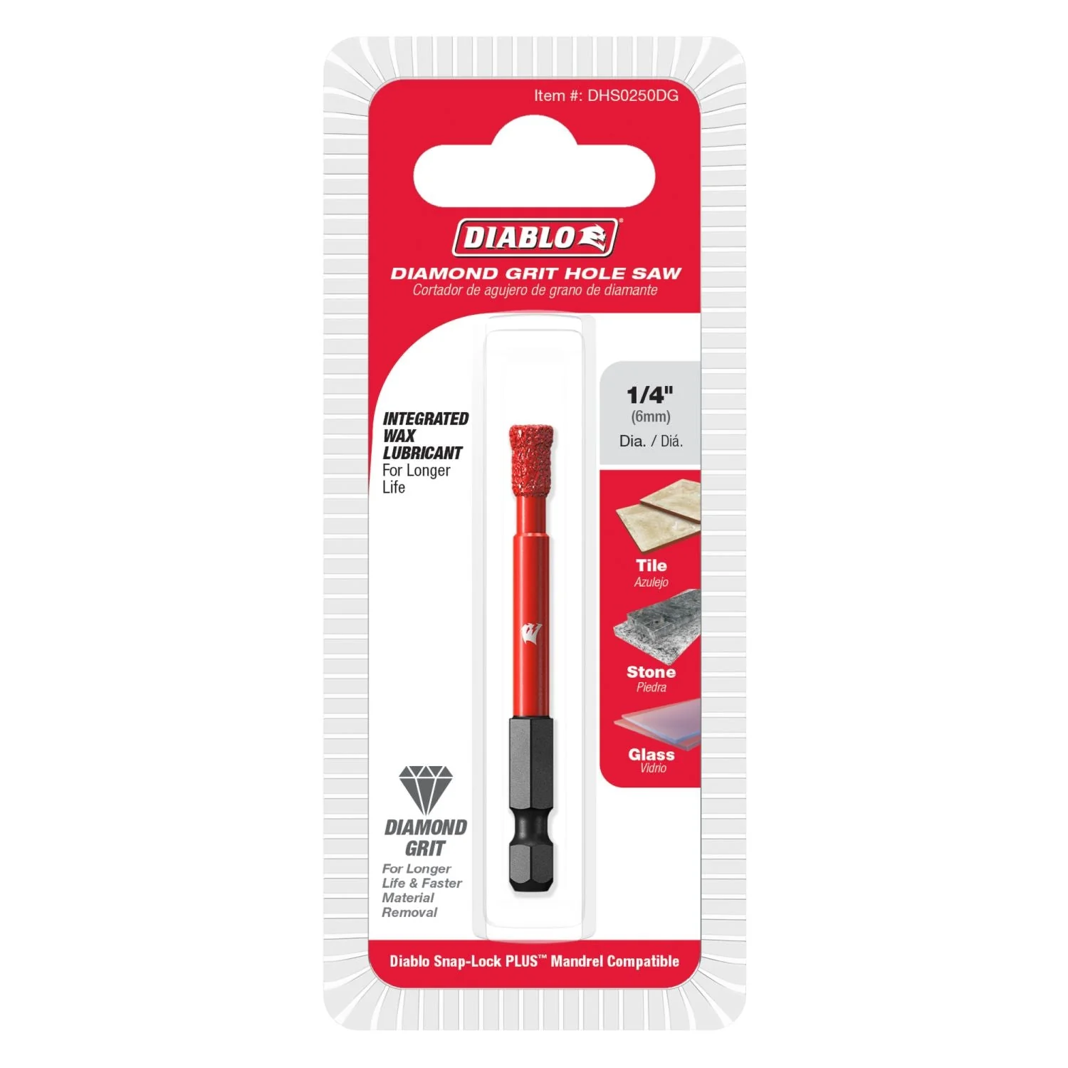 Diablo DHS0250DG 1/4 in. Diamond Grit Hole Saw - Image 2