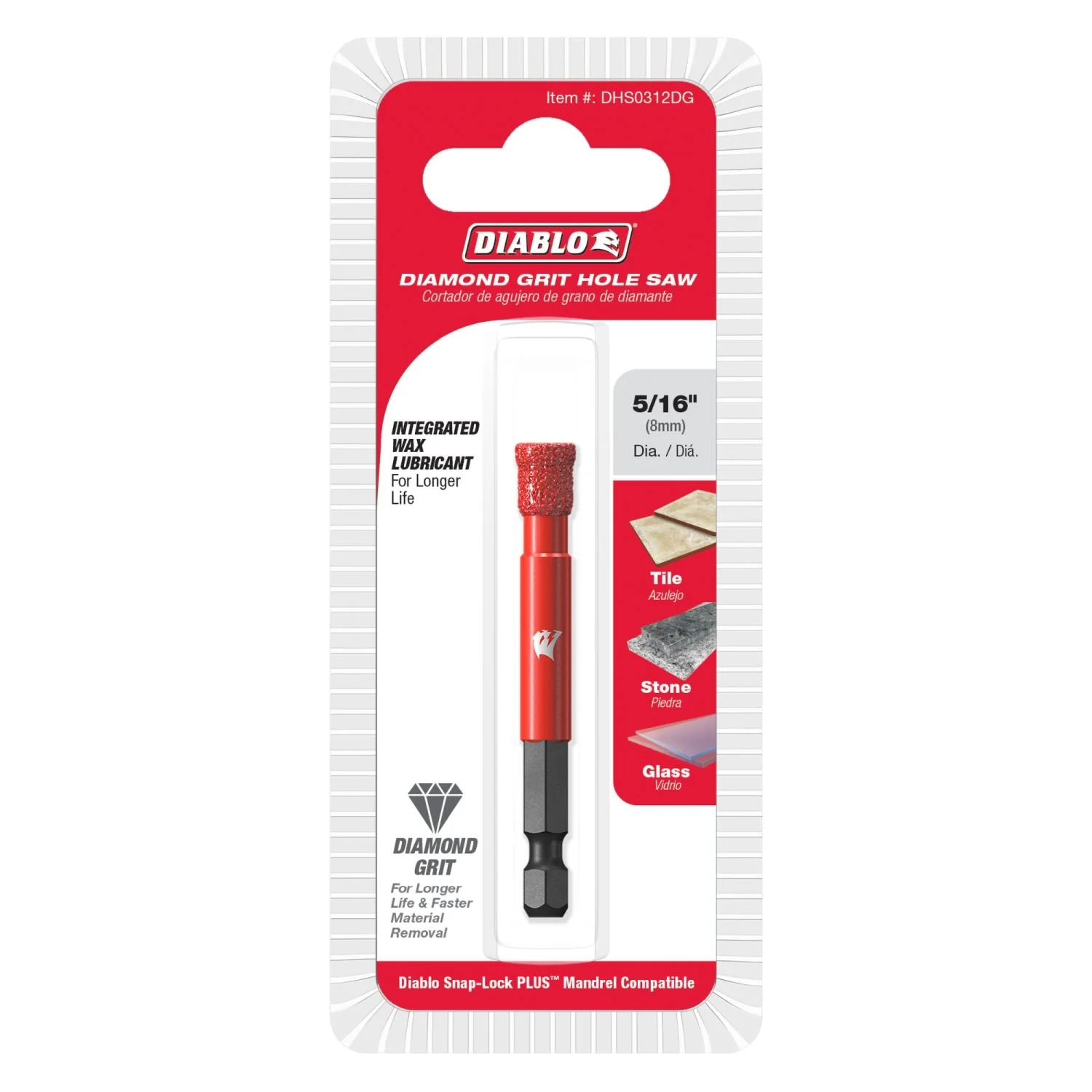 Diablo DHS0312DG 5/16 in. Diamond Grit Hole Saw - Image 2