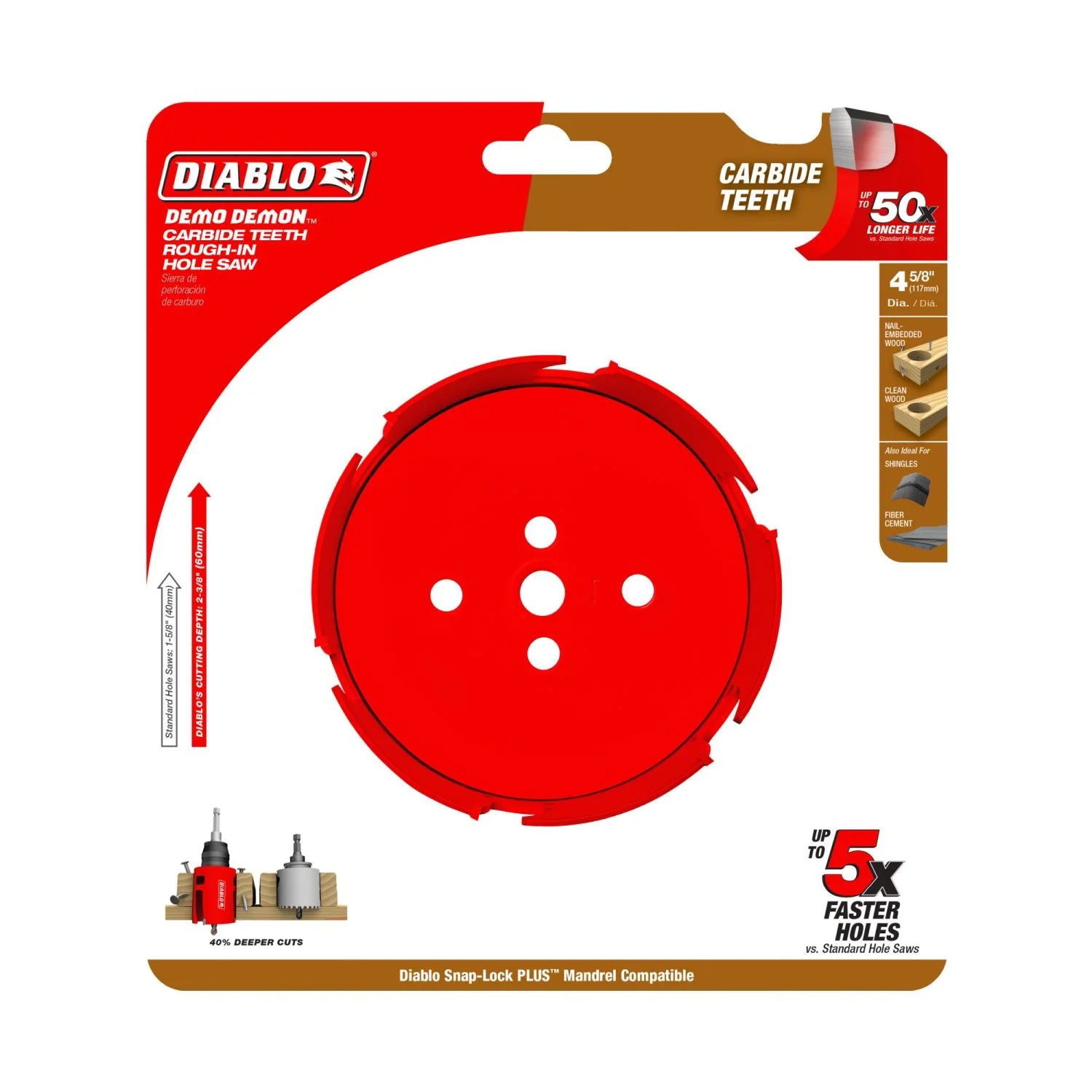 Diablo DHS4625CTR 4-5/8 in. Demo Demon Carbide Teeth Rough-In Hole Saw - Image 2