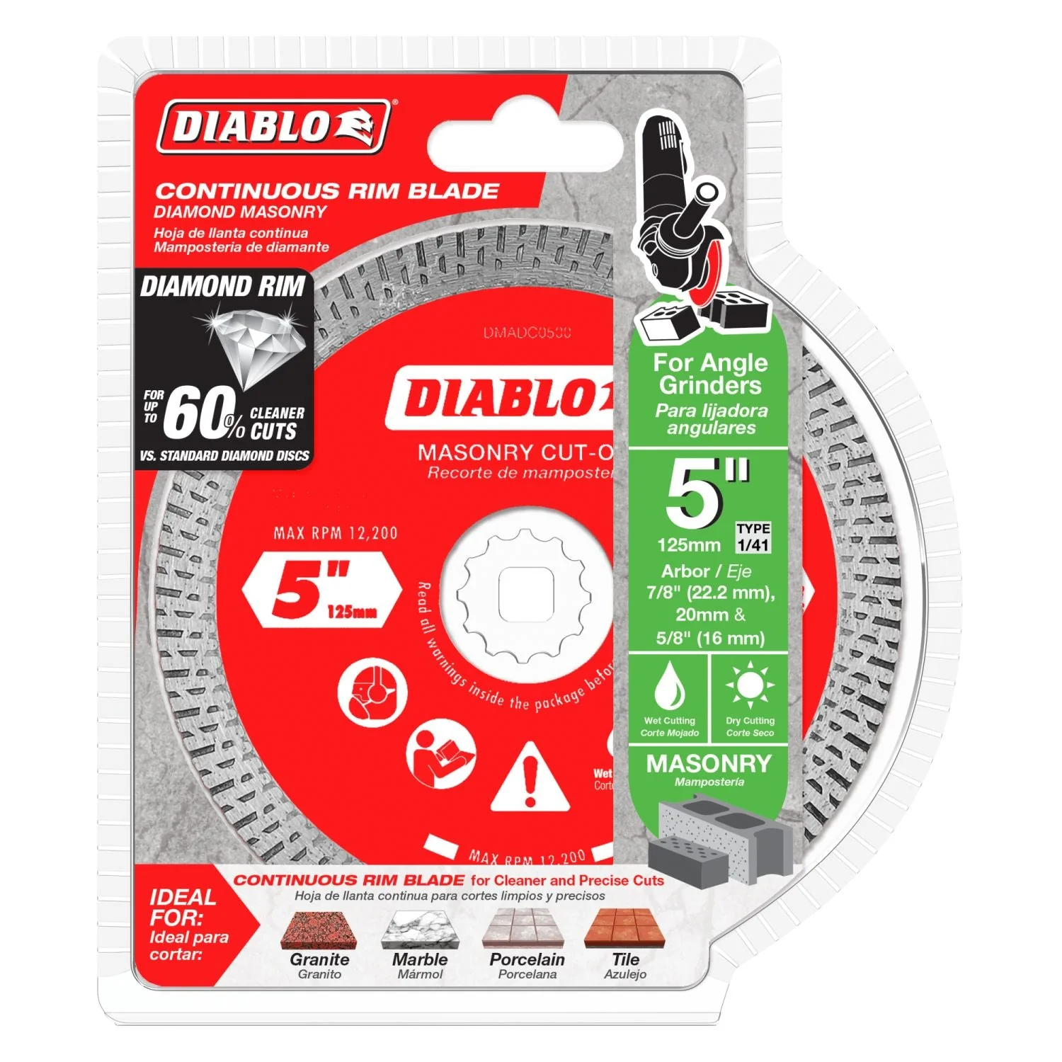Diablo DMADC0500 5 Inch Diamond Continuous Rim Cut-Off Discsfor Masonry - Image 1