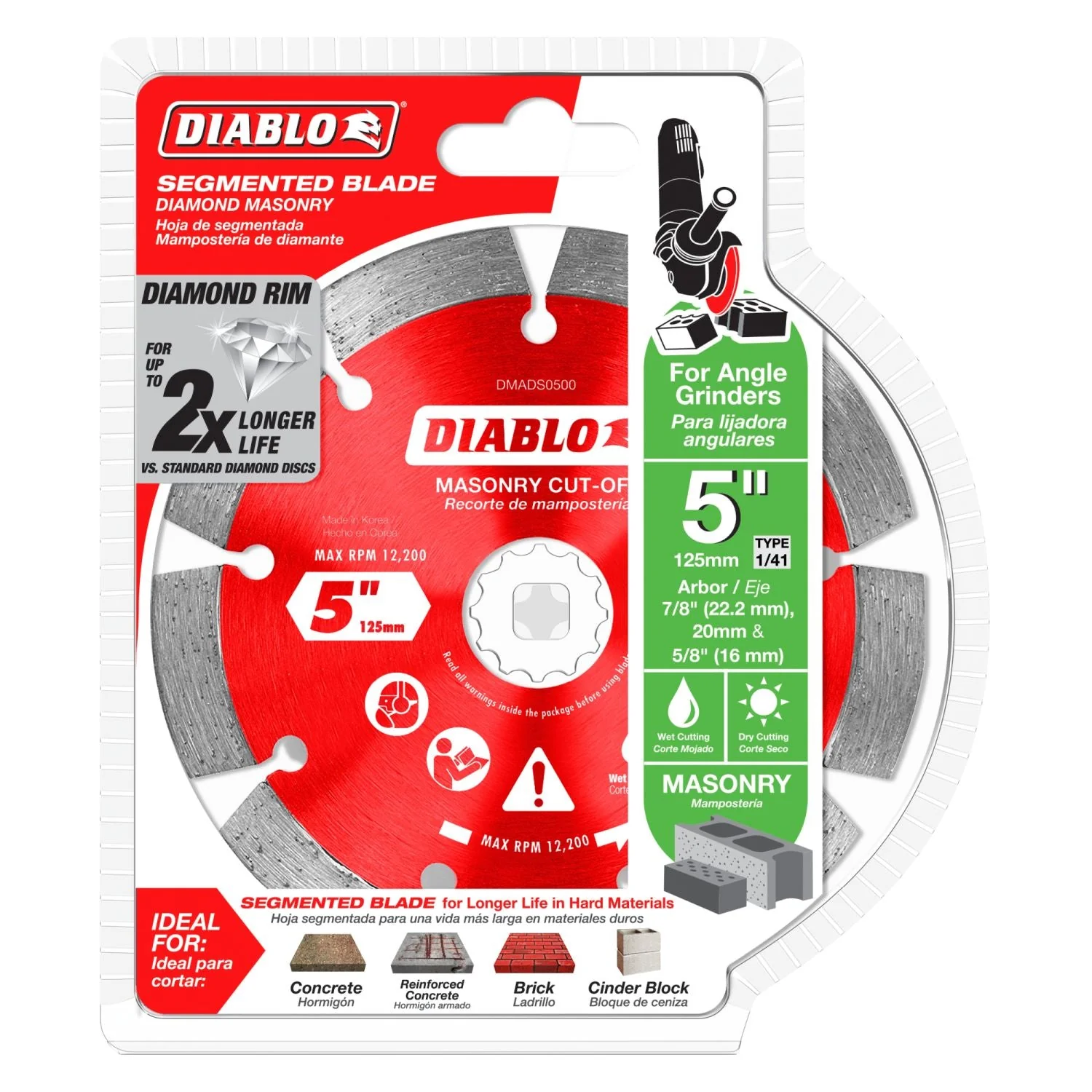 Diablo DMADS0500 5 Inch Diamond Segmented Cut-Off Discs for Masonry - Image 1