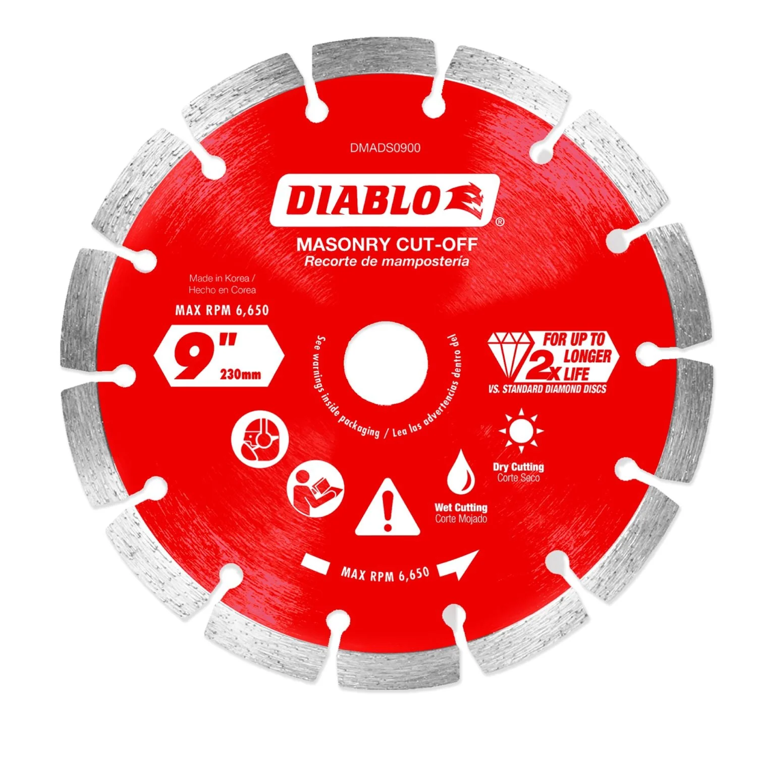 Diablo DMADS0900 9 in. Diamond Segmented Cut-Off Discs for Masonry - Image 1