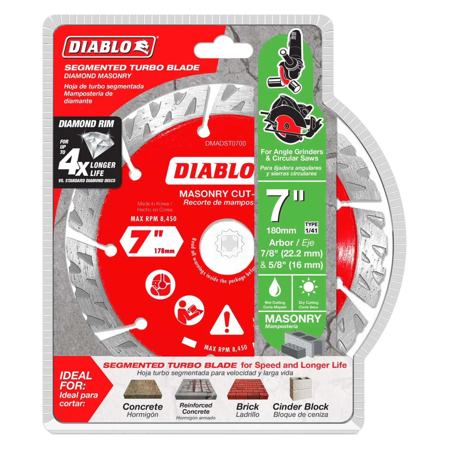 Diablo DMADST0700 7 Inch Diamond Segmented Cut-Off Discs for Masonry - Image 1