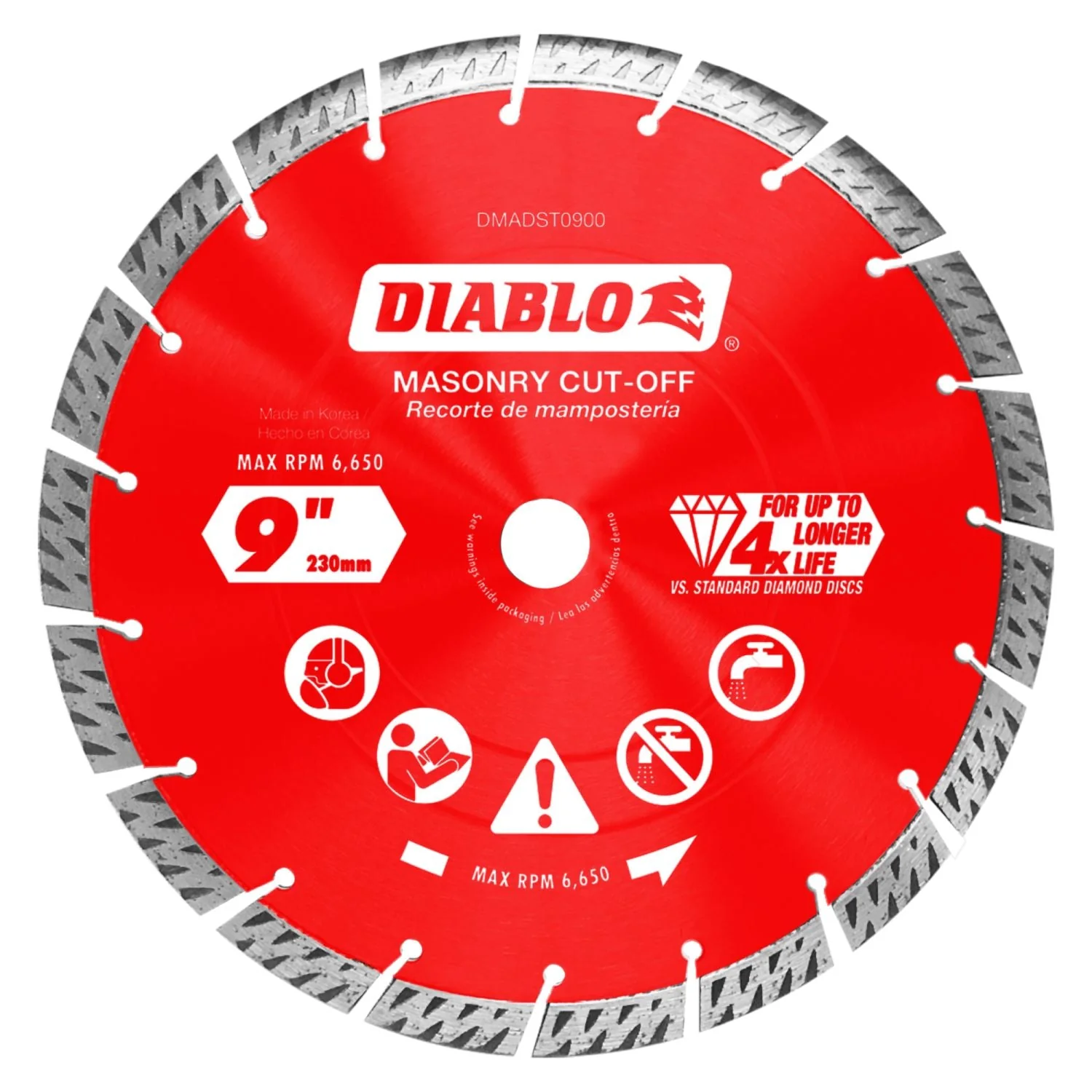 Diablo DMADST0900 9 in. Diamond Segmented Turbo Cut-Off Discs for Masonry - Image 1