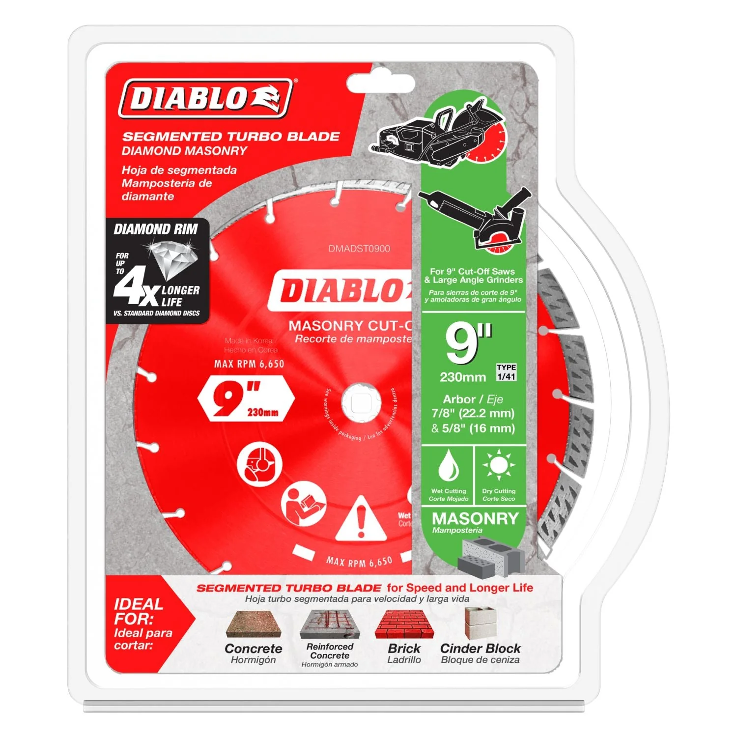 Diablo DMADST0900 9 in. Diamond Segmented Turbo Cut-Off Discs for Masonry - Image 2